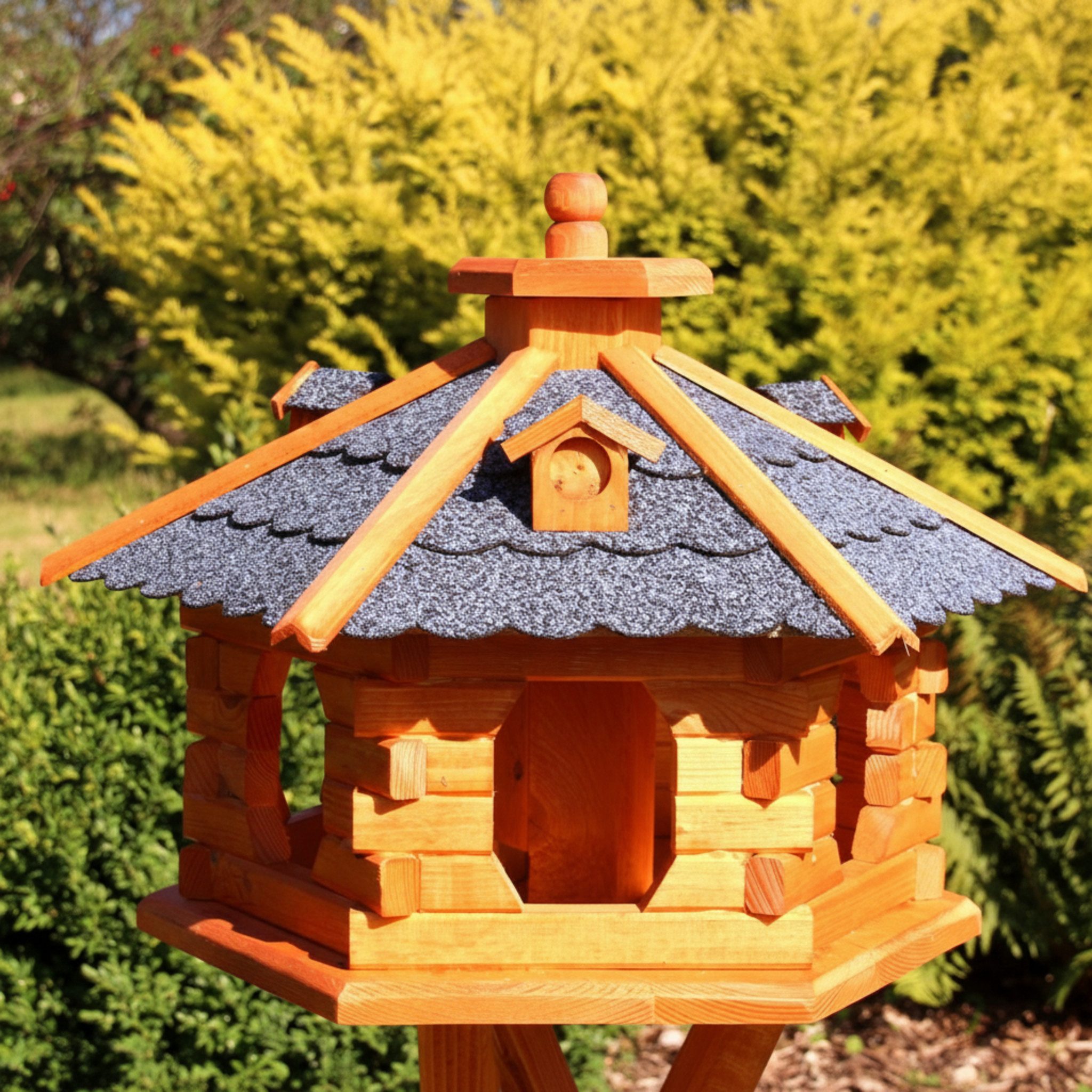 Holzdekoladen Vogelhaus XL Vogelhaus aus Holz – wahlweise mit oder ohne Ständer