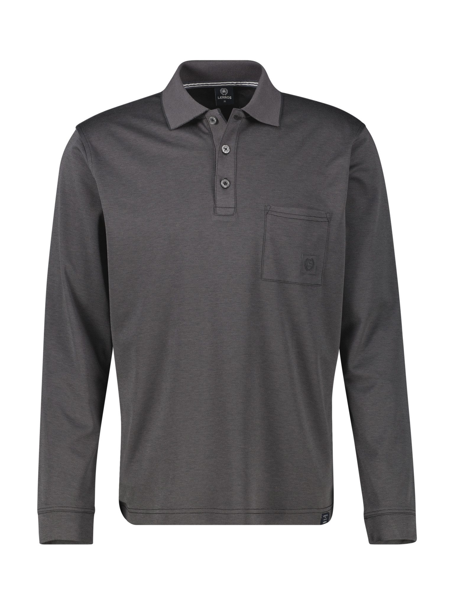 LERROS Langarm-Poloshirt mit Logo-Stickerei
