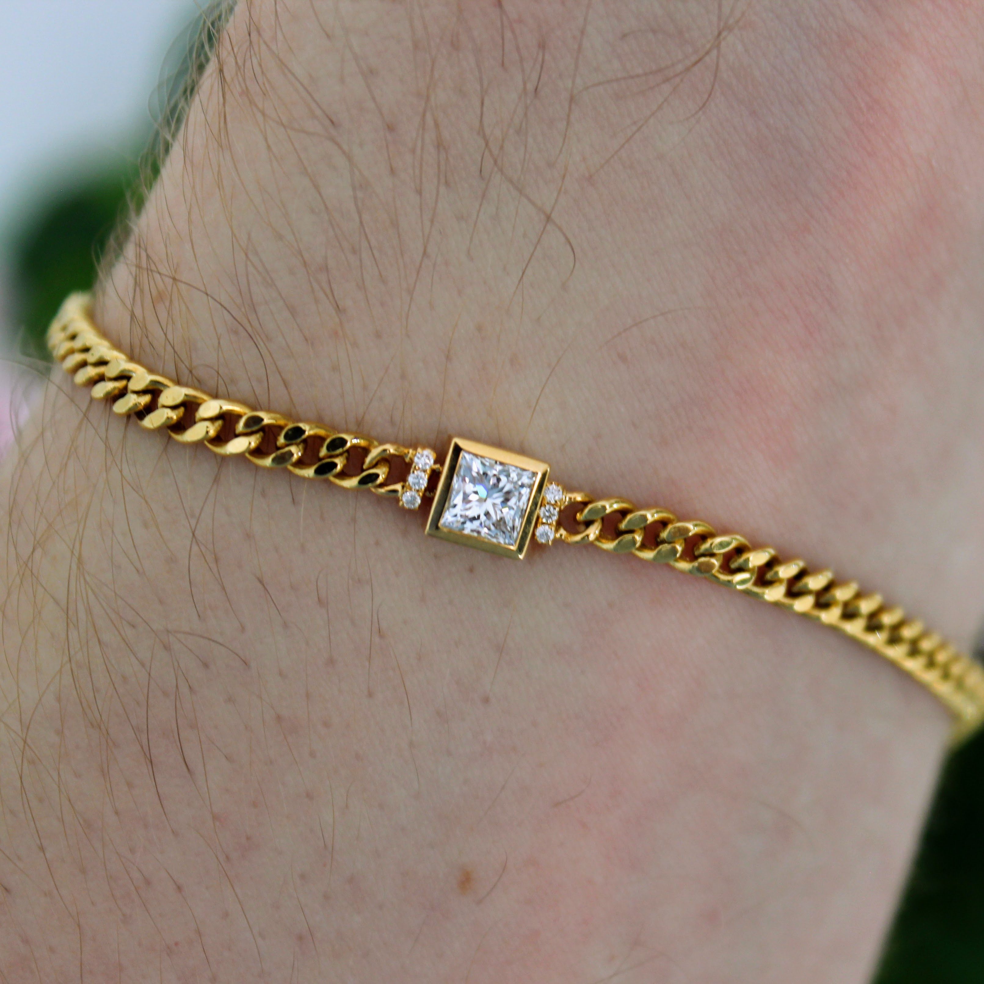 Sternvoll Armkette IGI zert. Cuban Armband 0.59 ct Diamanten 750 Gold, IGI- günstig online kaufen