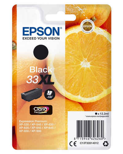 Epson Epson Oranges Singlepack Black 33XL Claria Premium Ink Tintenpatrone