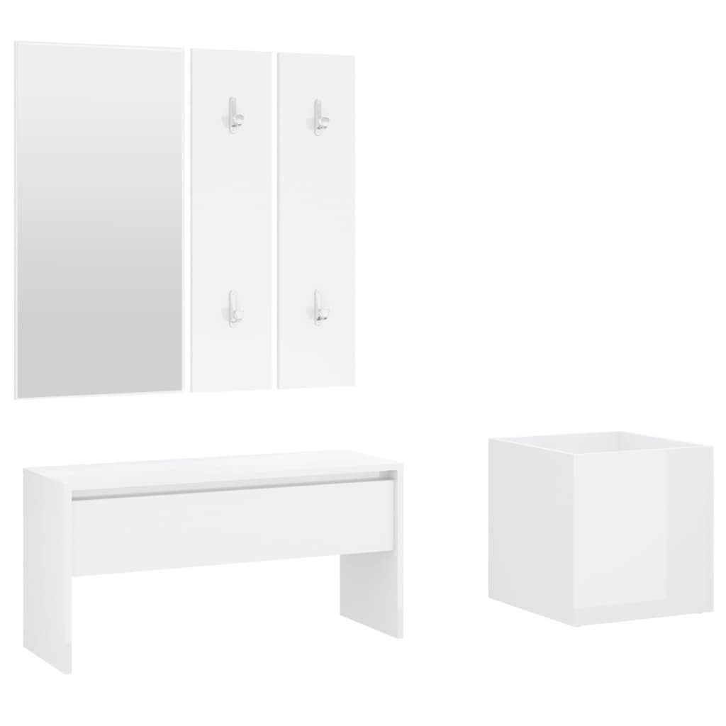 vidaXL Garderoben-Set Garderoben-Set Hochglanz-Weiß Holzwerkstoff günstig online kaufen