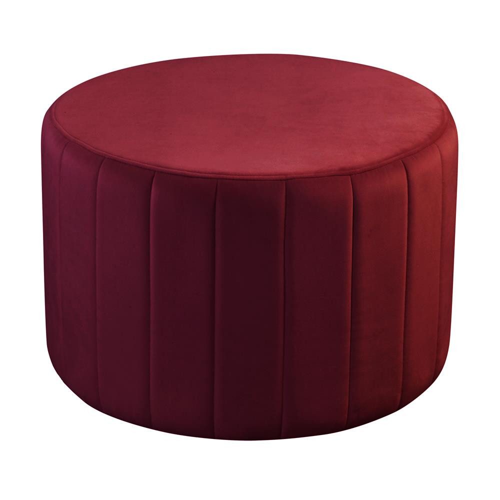 JVmoebel Pouf Runder roter Sitzhocker mit weicher Polsterung und Textilbezug (1-St., Hocker), Made in Europa