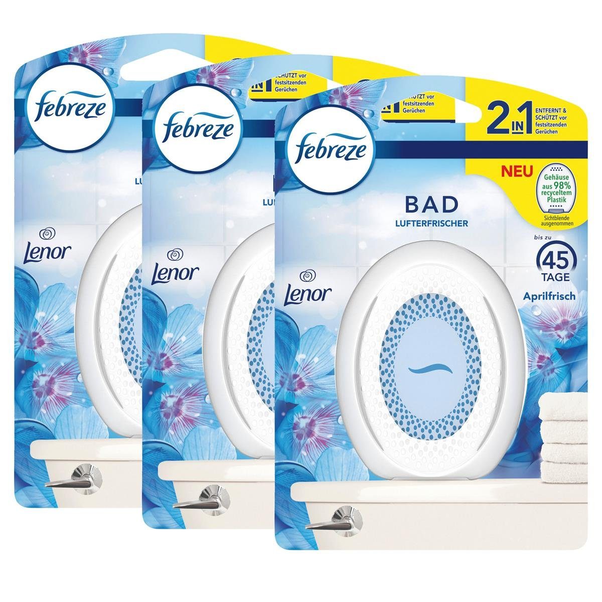 Febreze Raumduft Febreze Bad Lufterfrischer Aprilfrisch - Raumduft (3er  Pack)