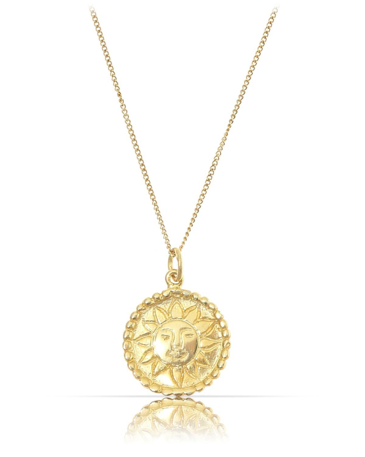 MADE BY NAMI Kette mit Anhänger 925 Sterling Silber filigrane Halskette Silber oder Gold Sonne für Frauen & Mädchen Geschenk-Idee inkl. Geschenkbox mehr