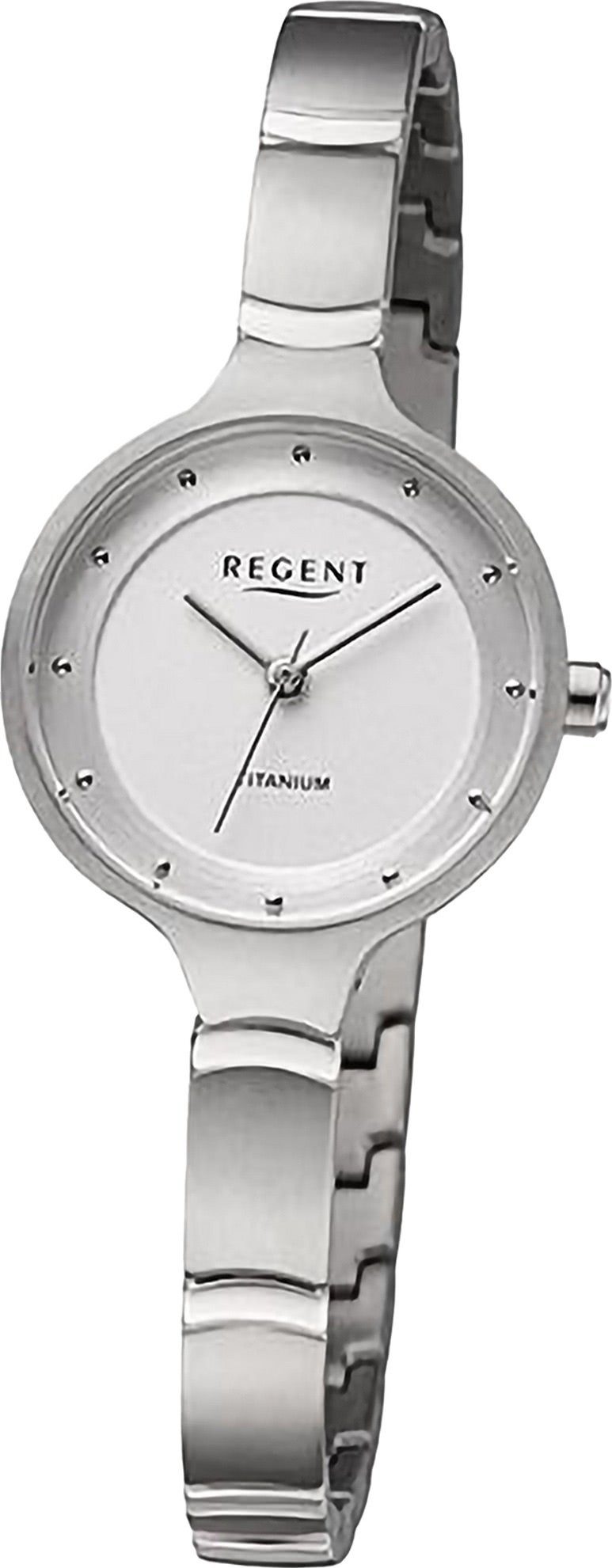 Regent Quarzuhr Regent Damen Armbanduhr Damen groß rund, 26mm), (ca. Armbanduhr extra Metallarmband Analog