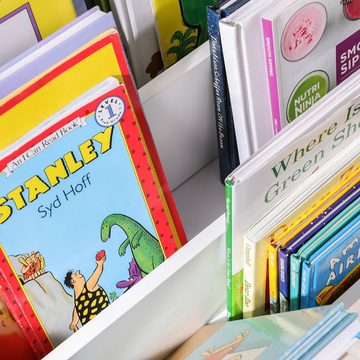 SONGMICS Spielzeugtruhe, Kinderzimmerregal mit 3 Fächern und Spielzeugkiste