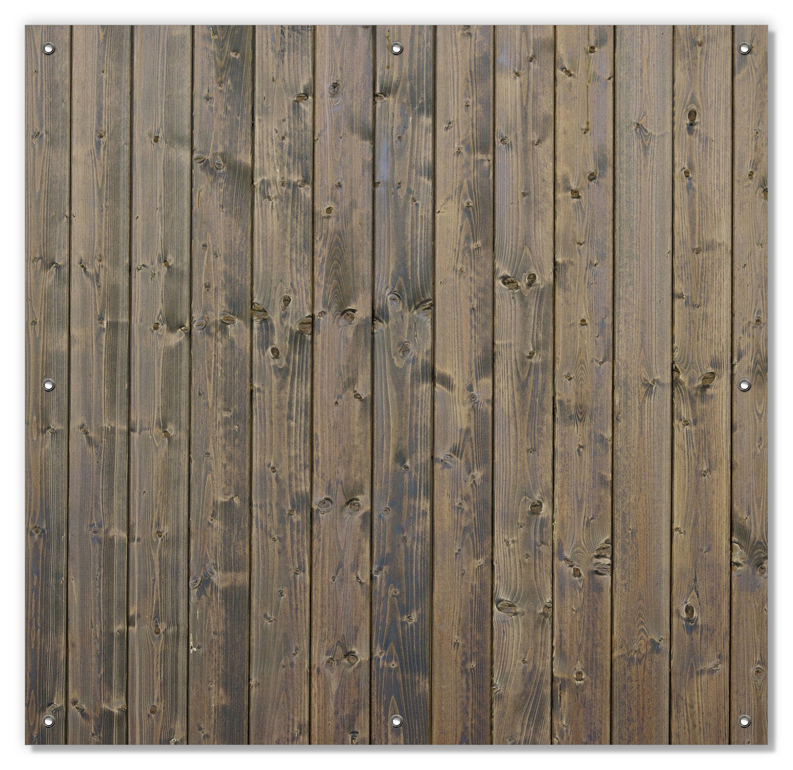 Sonnenschutz Holzpaneelen in grau braun - Holzmuster mit Maserung, Wallario, blickdicht, mit Saugnäpfen, wiederablösbar und wiederverwendbar