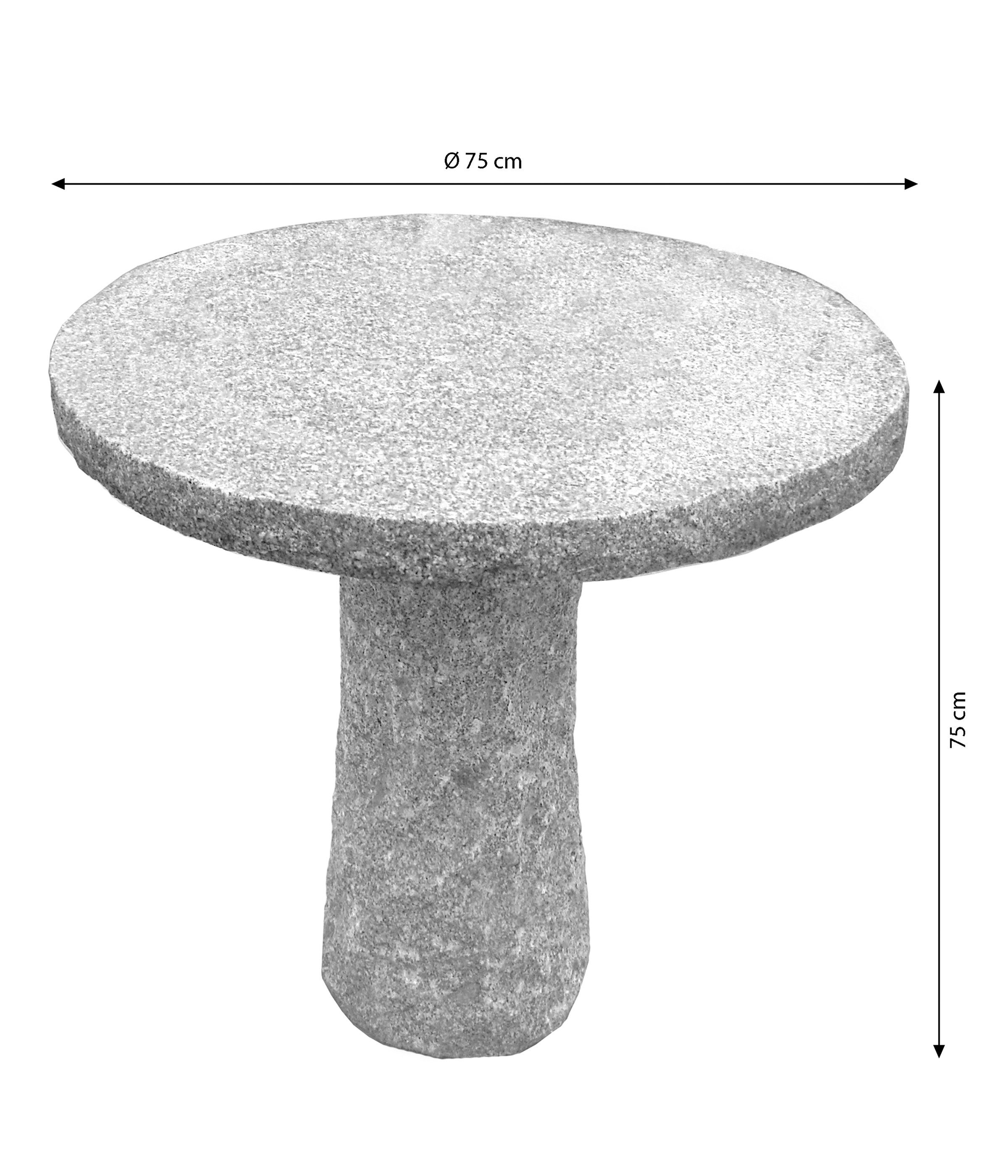 Dehner Gartentisch Granit-Tisch, Ø 75 cm, Höhe 75 cm, grau
