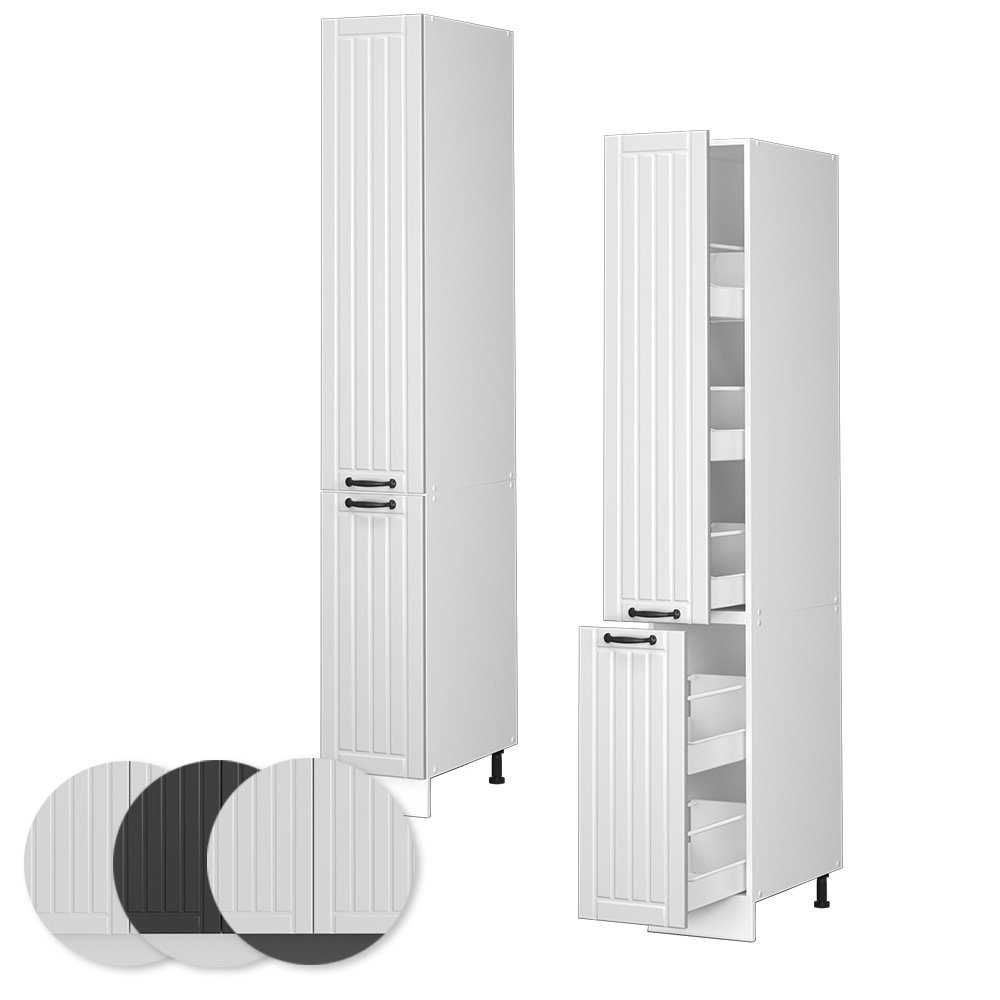 Vicco Hochschrank Fame-Line, Weiß, 30 cm (1-St) Adjustable Feet – Bild 5 von 5