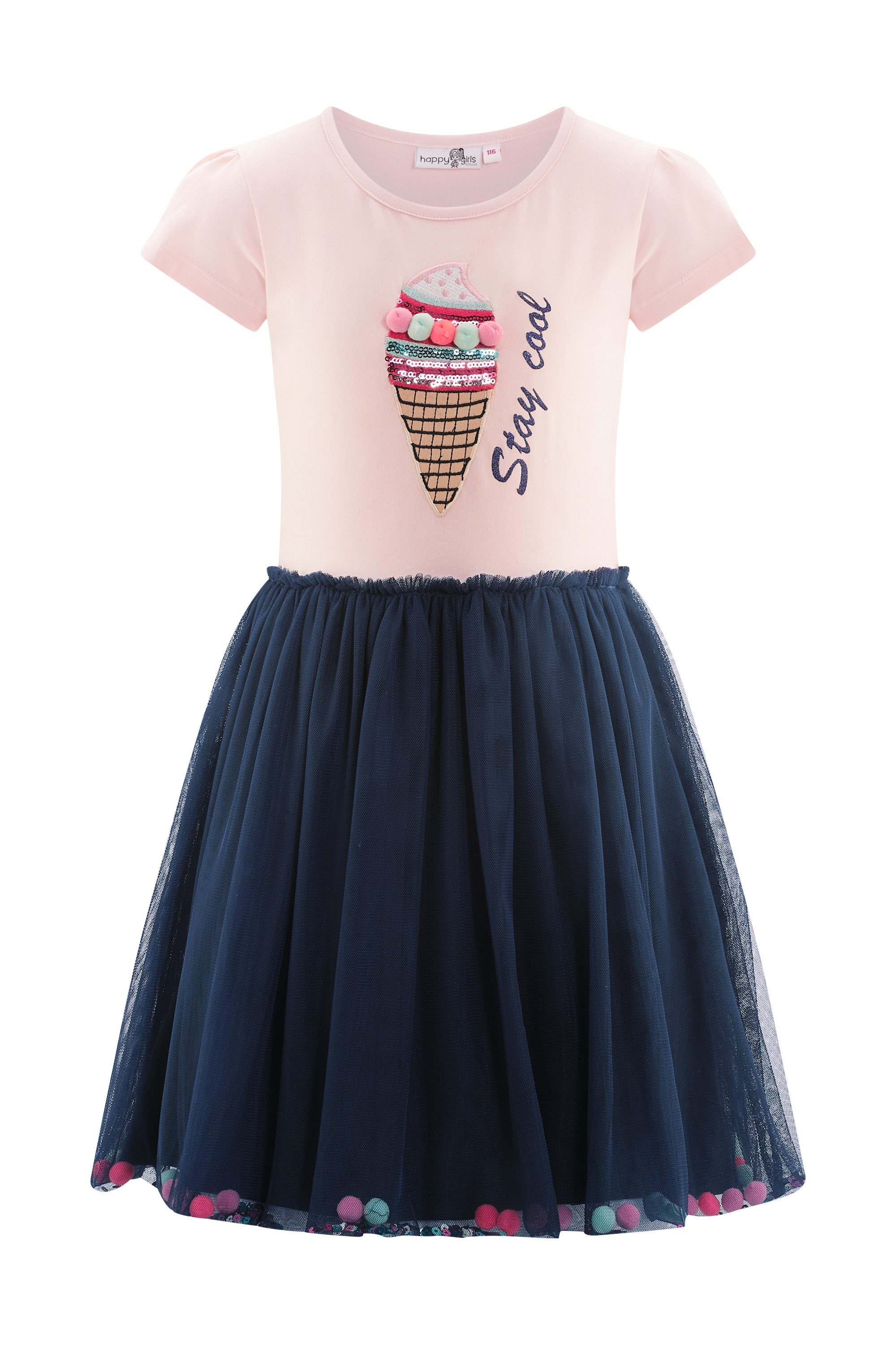 happy girls Jerseykleid mit angesetztem Tüllrock mit wunderschönem Saumdetail
