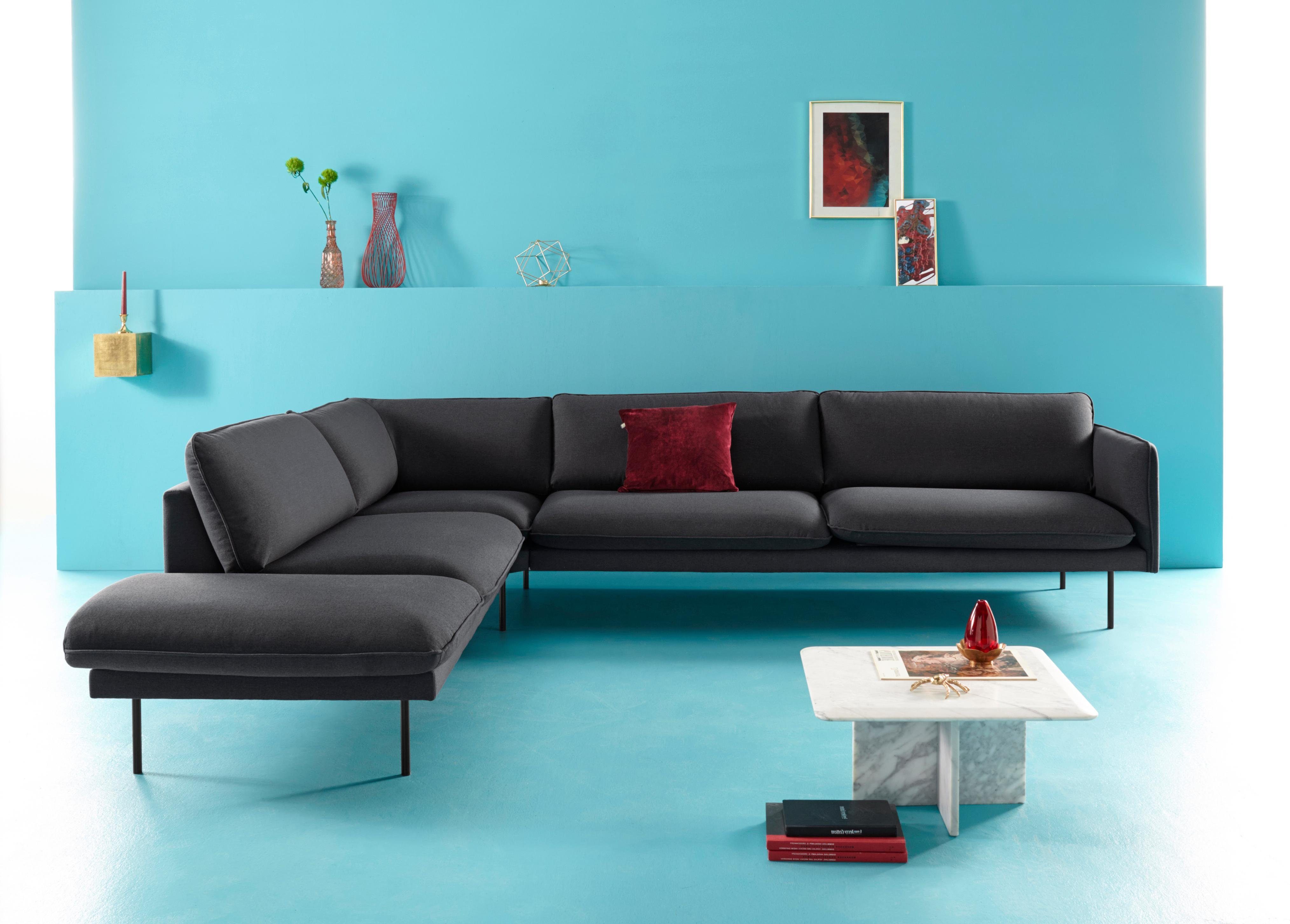 inosign ecksofa levon mit ottomanenabschluss in moderner optik mit metallbeinen anthrazit