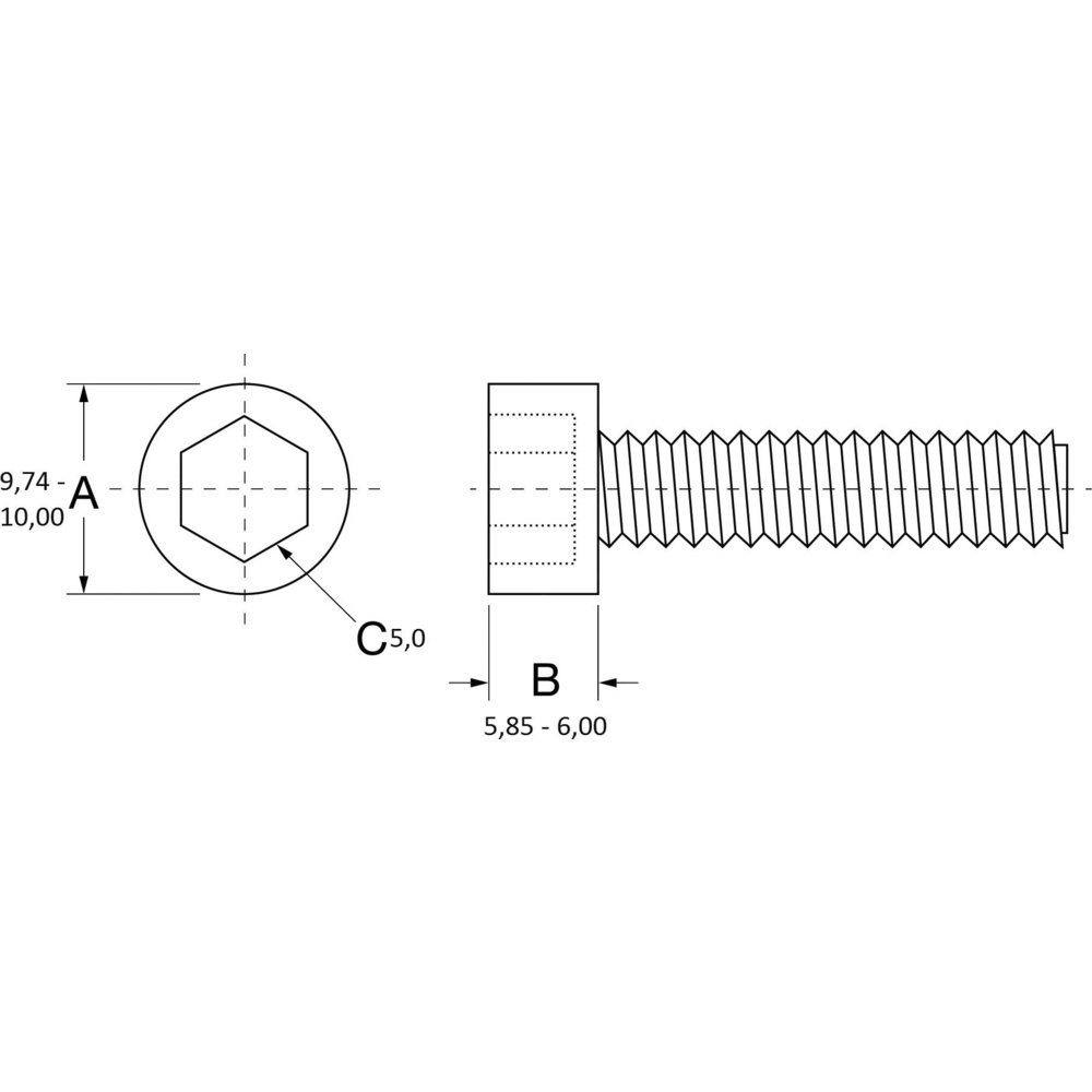 Thumbnail - PB Fastener Schraube PB Fastener ANSI B18.3.1M-1986 701415 Zylinderkopfschraube M6 50 mm