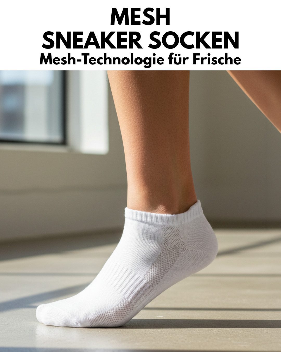 sockenkauf24 Sneakersocken 10 Paar Sneaker Socken Herren Damen Sportsocken Baumwolle (10-Paar) Atmungsaktiv mit Mesh-Streifen