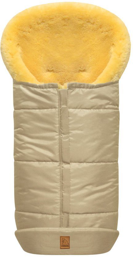 Heitmann Felle Fußsack Eisbärchen - Winterfußsack - Premium Qualität, mit echtem Lammfell, für Kinderwagen & Buggy, 6 Gurtschlitze, waschbar