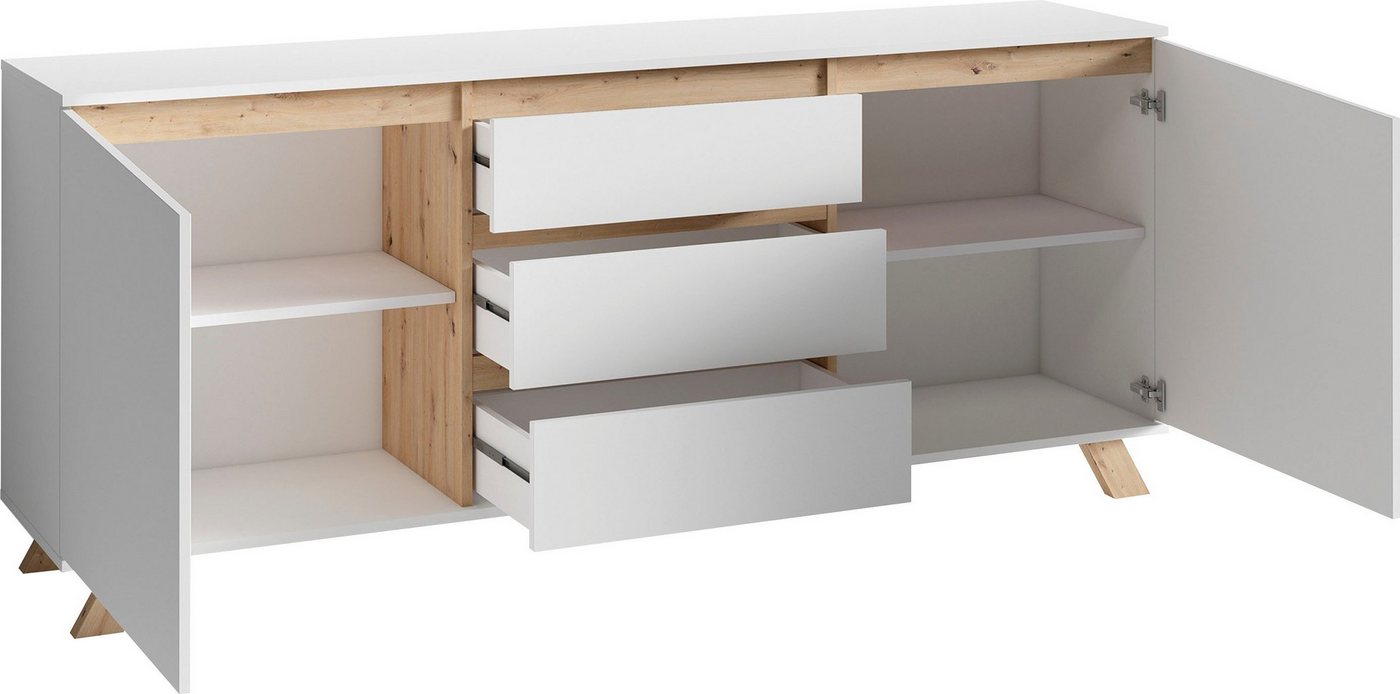 byLIVING Sideboard »Valentin«, Breite 160 oder 180 cm, in matt weiß-kaufen