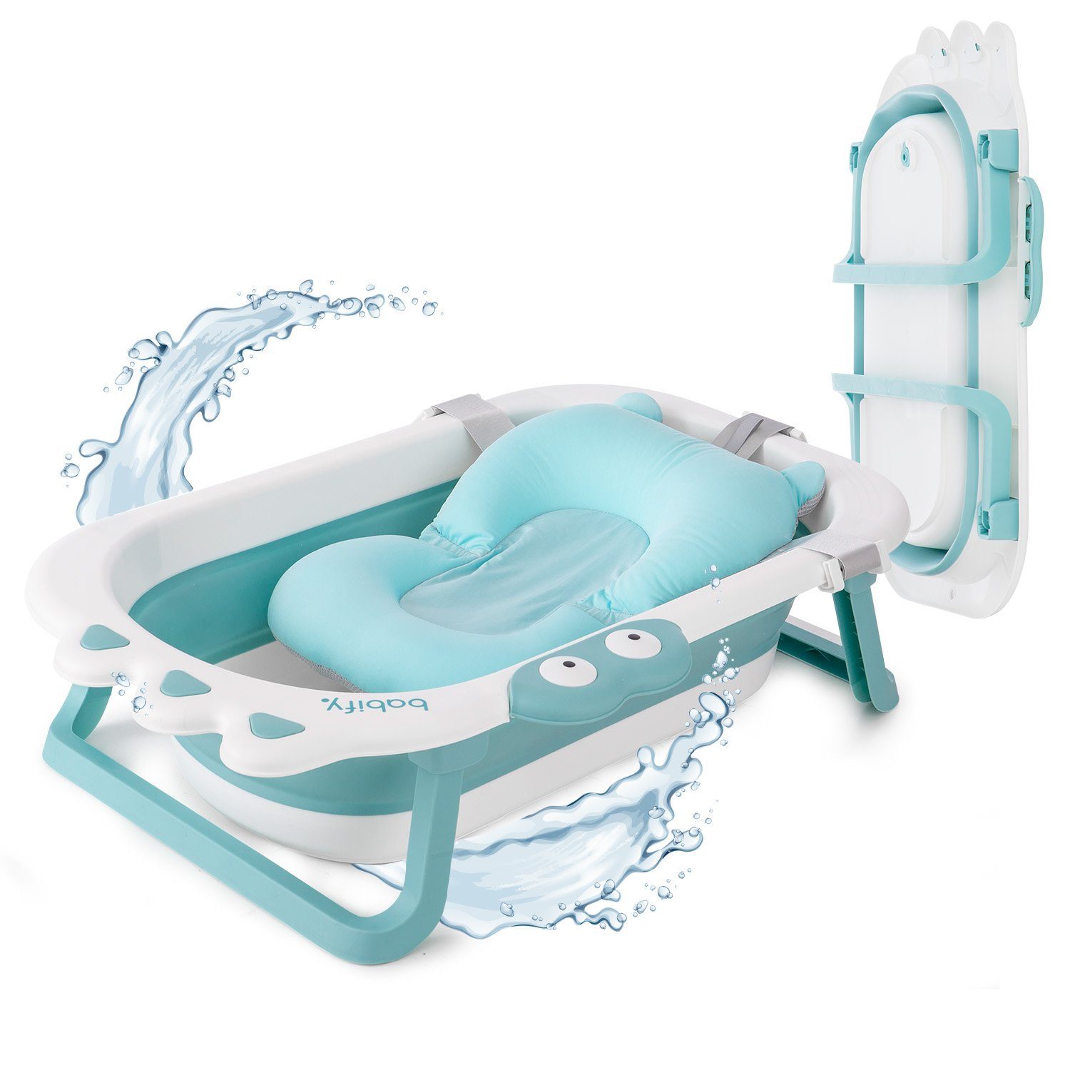 Babify Babybadewanne Folding Baby Babywanne mit Kissen, klappbare baby Säuglinge dusche ab Geburt freistehend