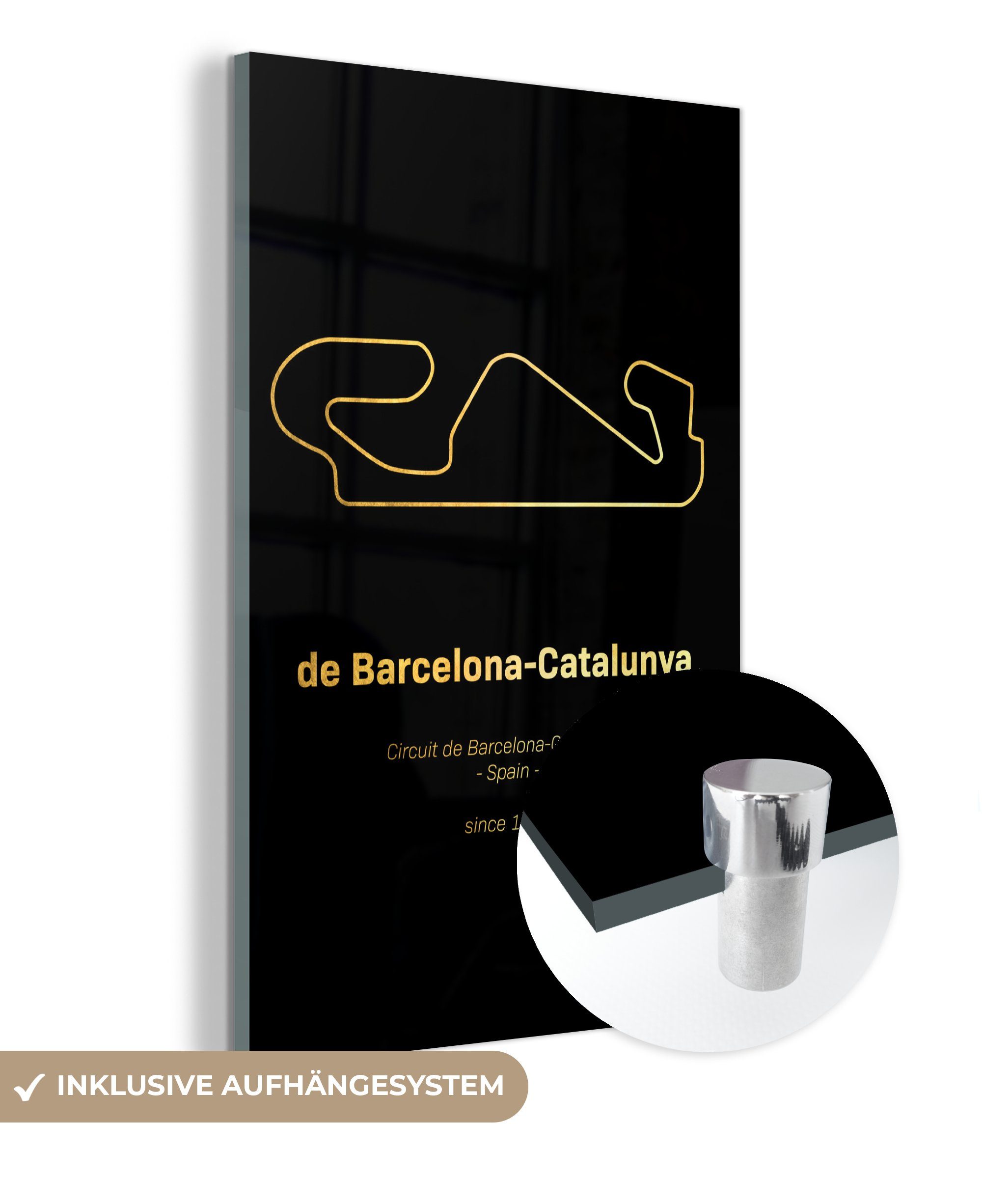 MuchoWow Acrylglasbild Formel 1 - Rennstrecke - Barcelona, (1 St), Glasbilder - Bilder auf Glas Wandbild - Foto auf Glas - Wanddekoration