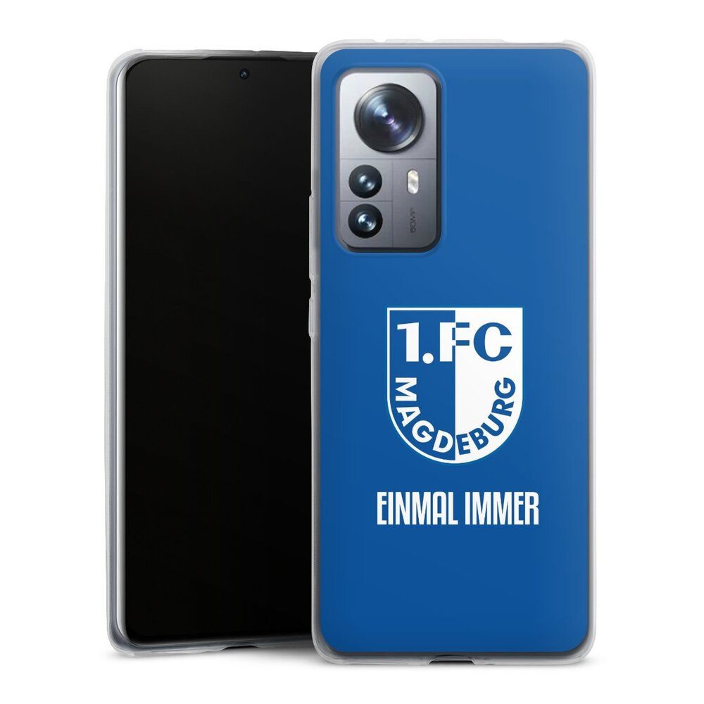 DeinDesign Handyhülle 1. FC Magdeburg Offizielles Lizenzprodukt Wappen, Xiaomi 12 Pro 5G Slim Case Silikon Hülle Ultra Dünn Schutzhülle