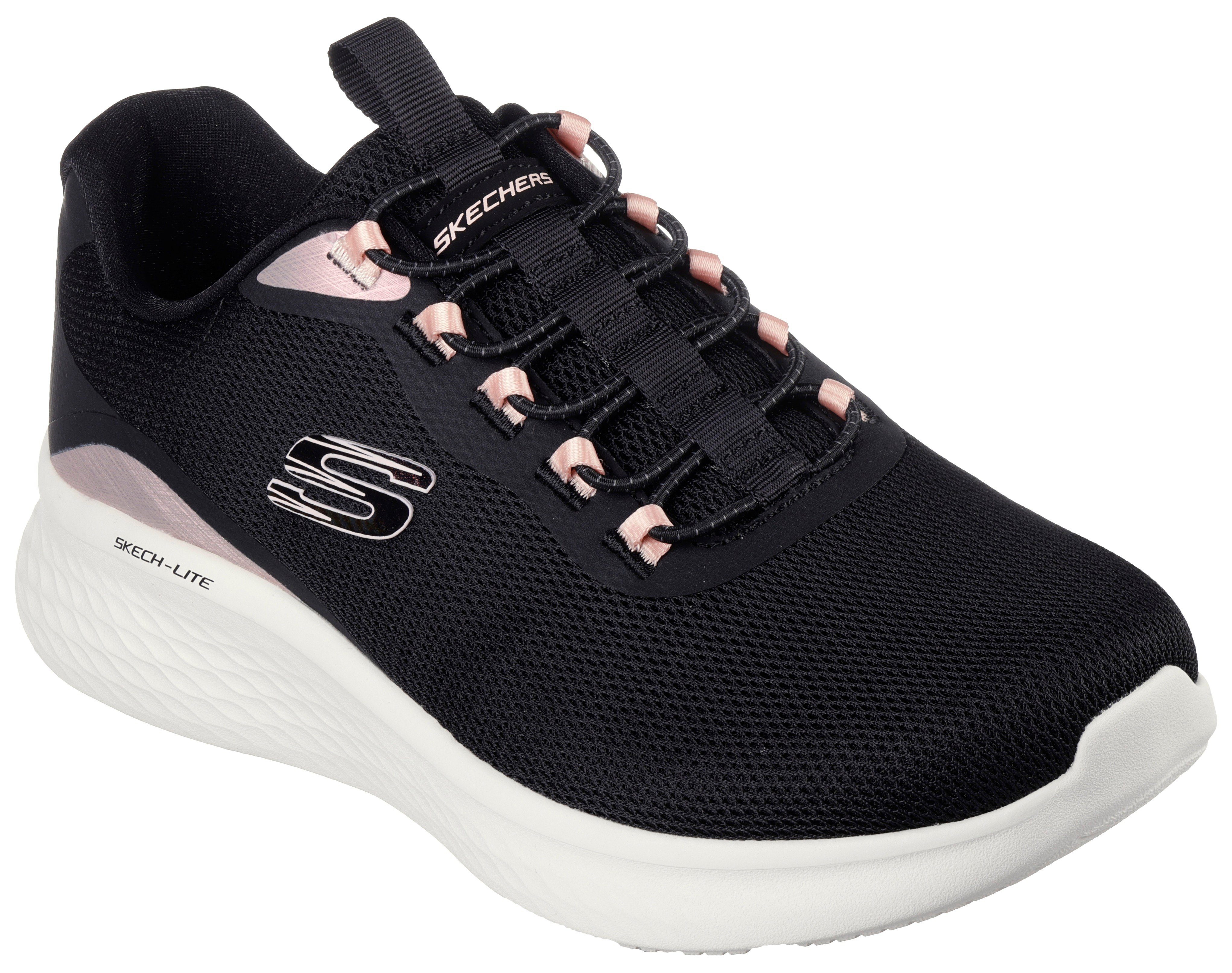 SKECH-LITE Sneaker Slip-On schwarz-kombiniert Gummizug zum Schlupfen PRO- mit Skechers