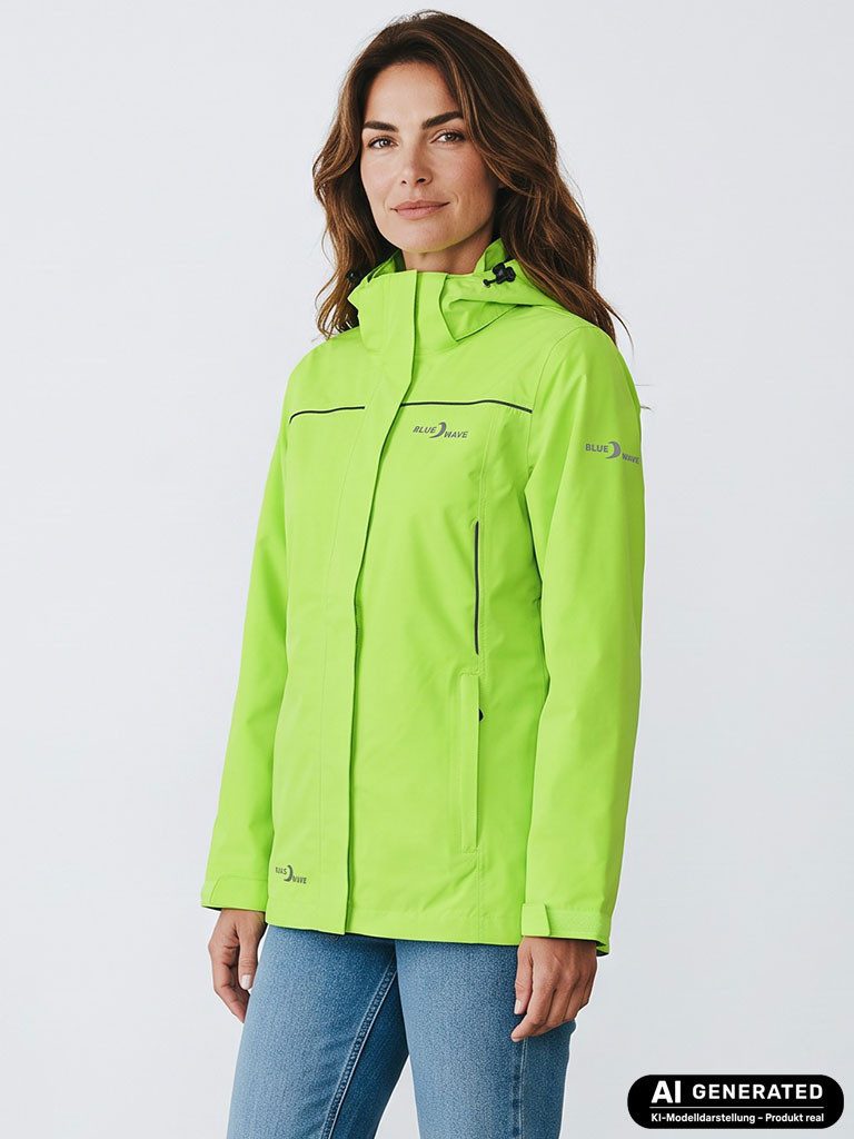 Blue Wave Funktionsjacke Regenjacke Klea Verstaubar - Outdoor-Jacke Fahrradjacke Wanderjacke Wassersäule 10000 mm, Verschweißte Nähte, Winddicht, Atmungsaktiv