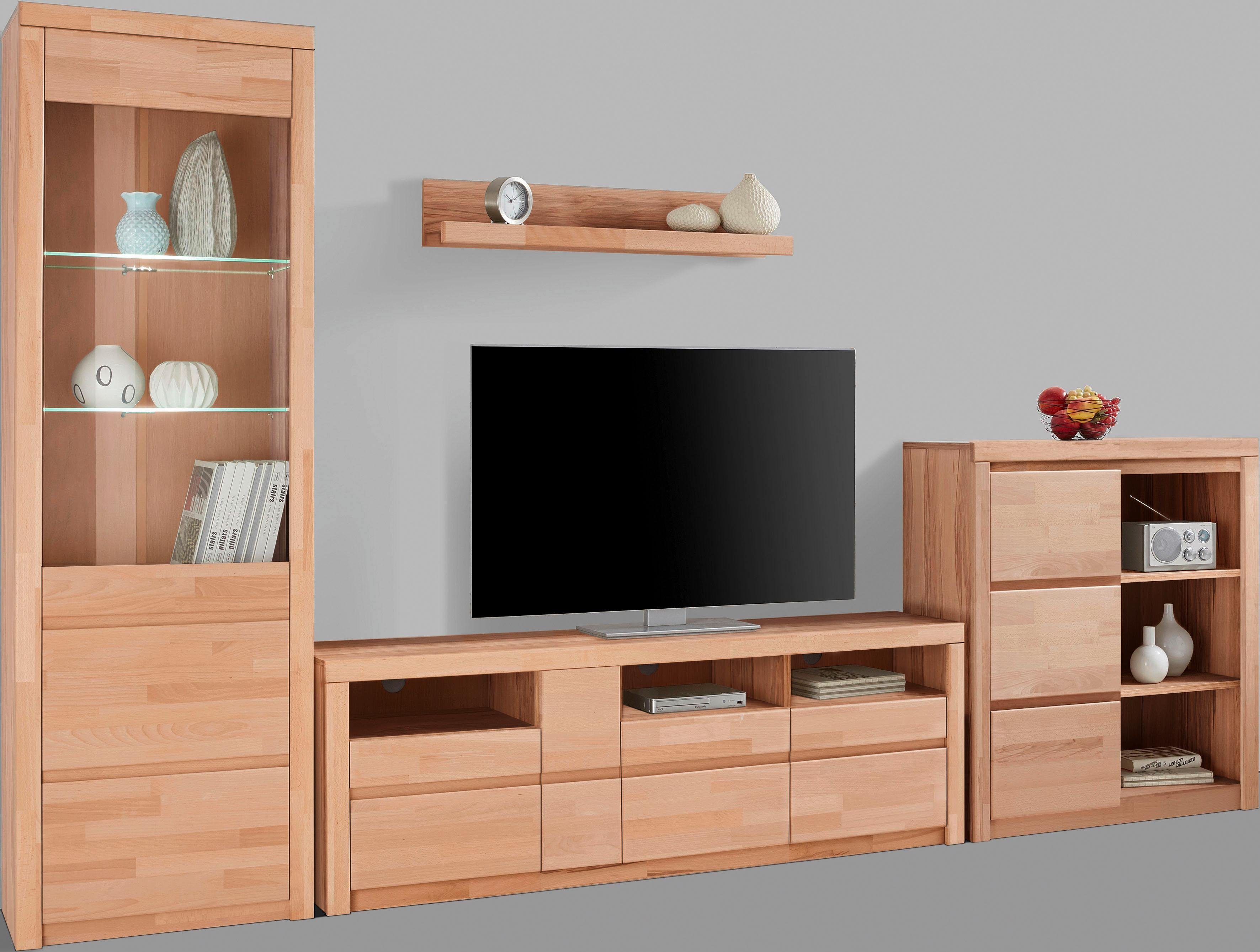 Home affaire Wohnwand Silkeborg, (Set, 4-St), teilmassives Holz