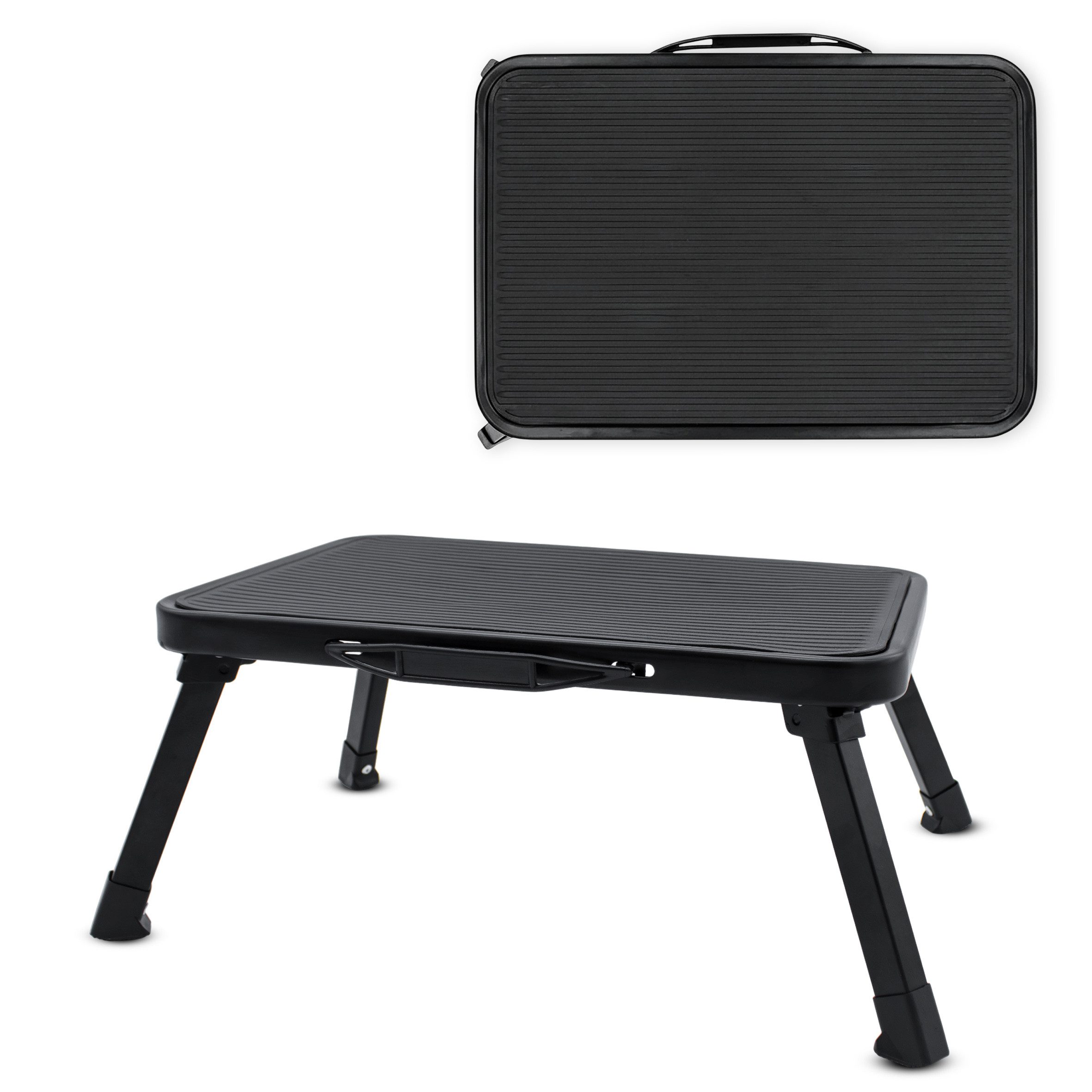 Spetebo Klapptritt Trittstufe mit Tragegriff und Antirutsch ca. 38 cm x 26,5 cm (L x B) (Stück, 1-St., 1), belastbar bis 150 kg