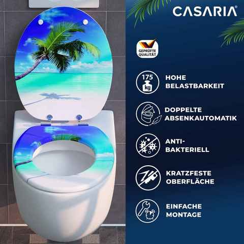Casaria WC-Sitz, Doppelte Absenkautomatik MDF Holz hygienisch Toilettensitz Klobrille