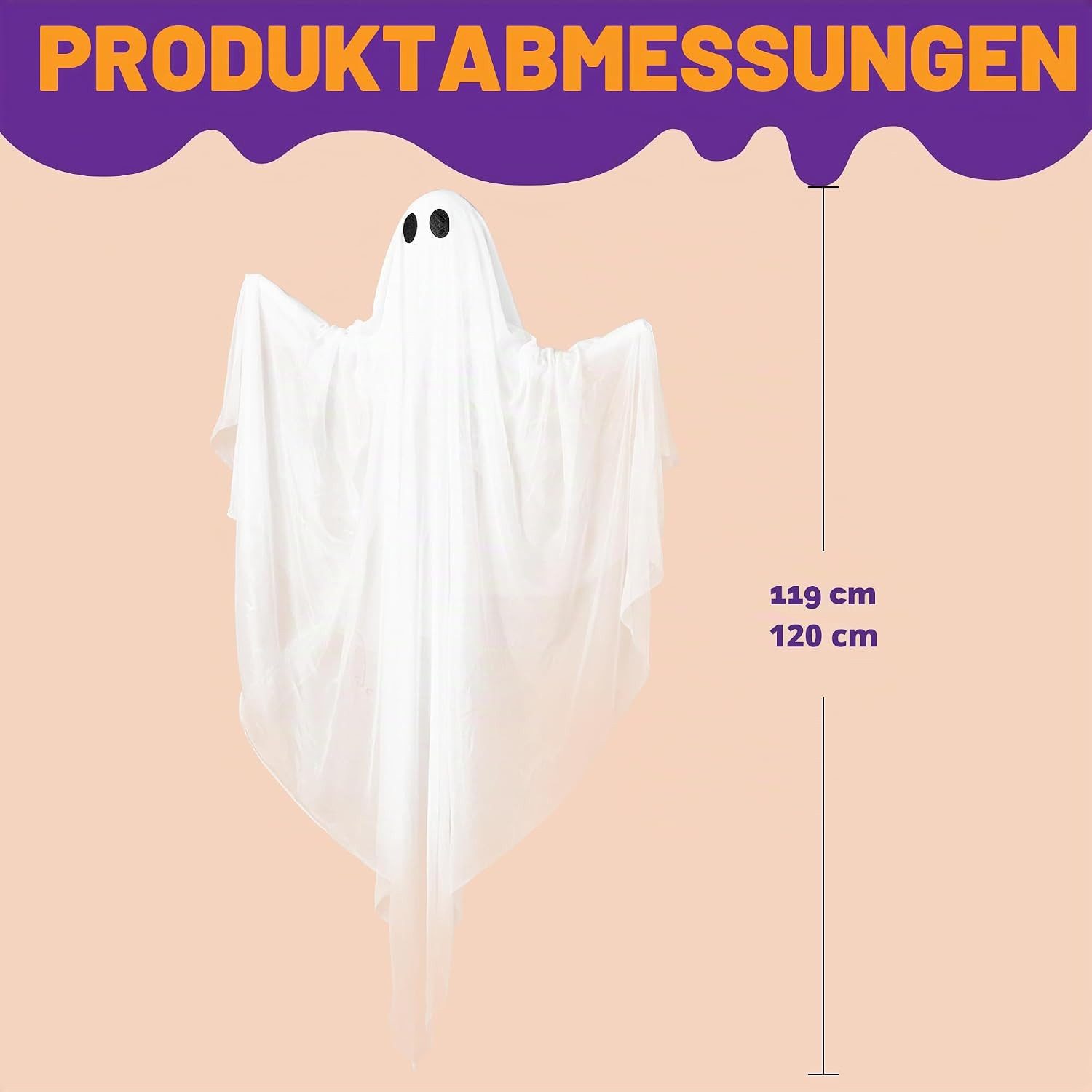 JOYIN Dekofigur JOYIN Halloween Hexenpfähle Gartendeko mit bunten leuchtenden Köpfen – Bild 5 von 5