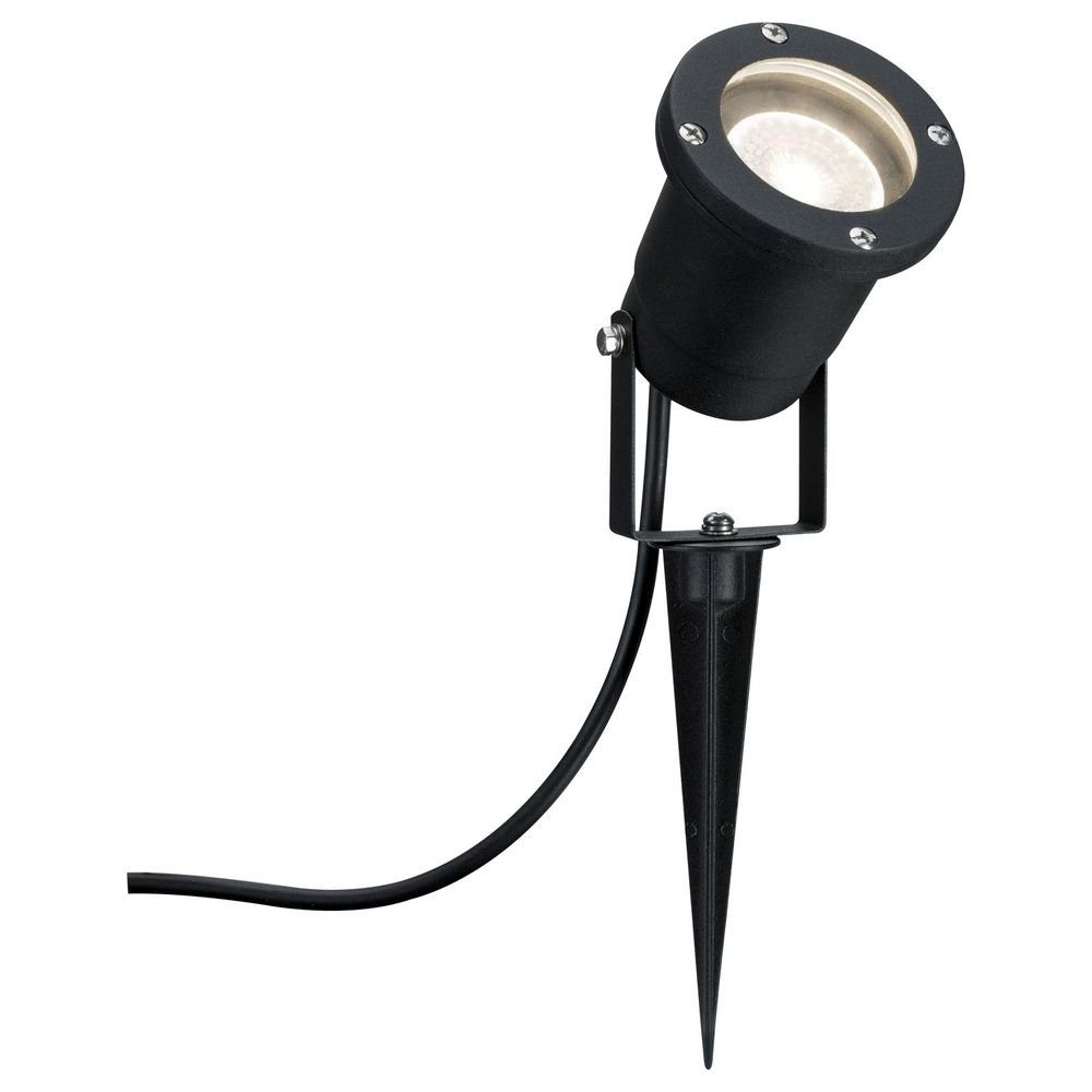 Paulmann LED Gartenstrahler Garden, 1er warmweiss, Ja, Spot, keine GU10, Leuchtmittel enthalten: LED, schwarz, Alu, 230V, Angabe, IP65, Außenstrahler Erdspießleuchte