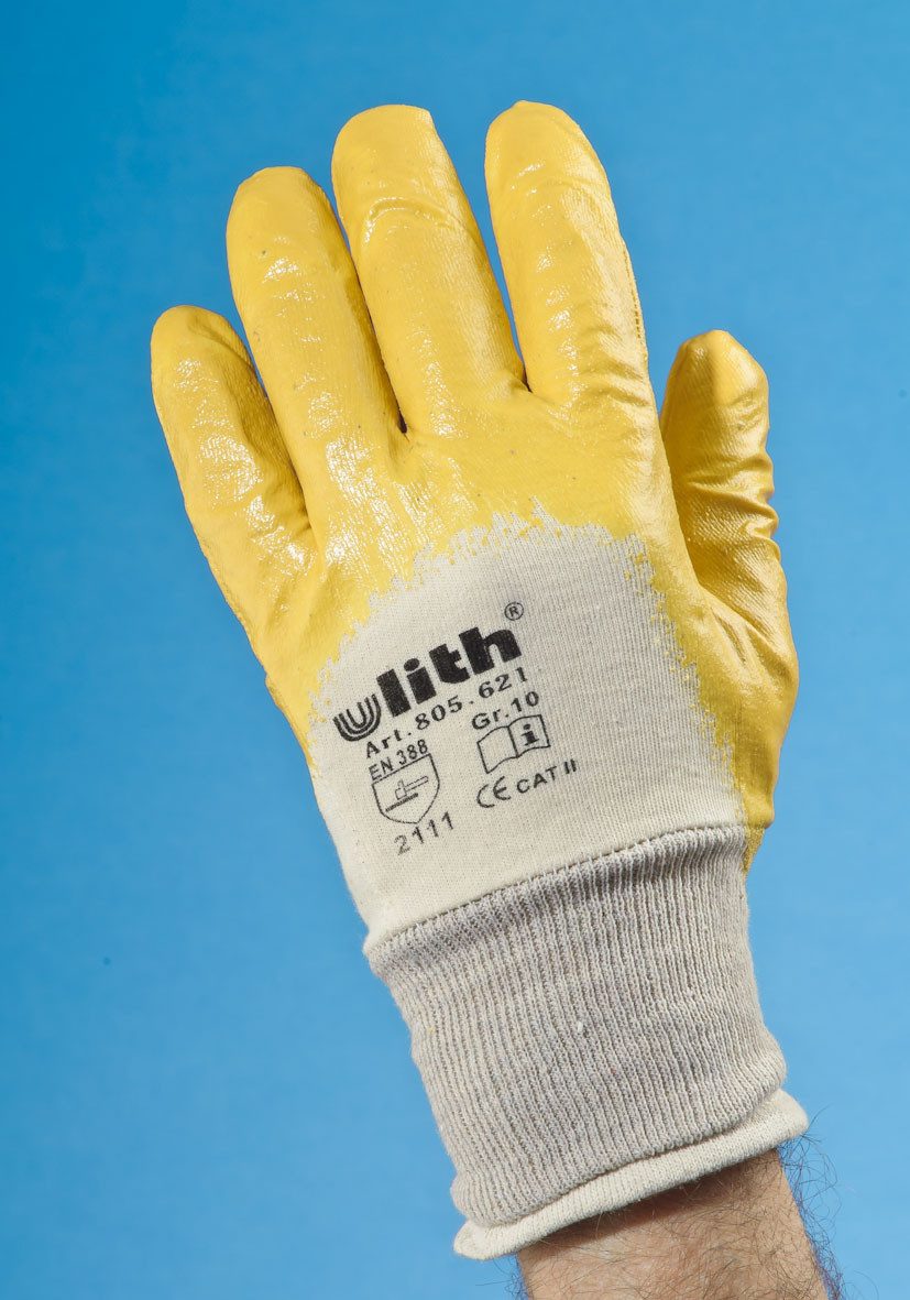 WBV - Westdeutscher Bindegarn-Vertrieb Eselgrimm GmbH & Co. KG Arbeitshandschuhe Nitril Arbeitshandschuh Größe: 10 Farbe: gelb