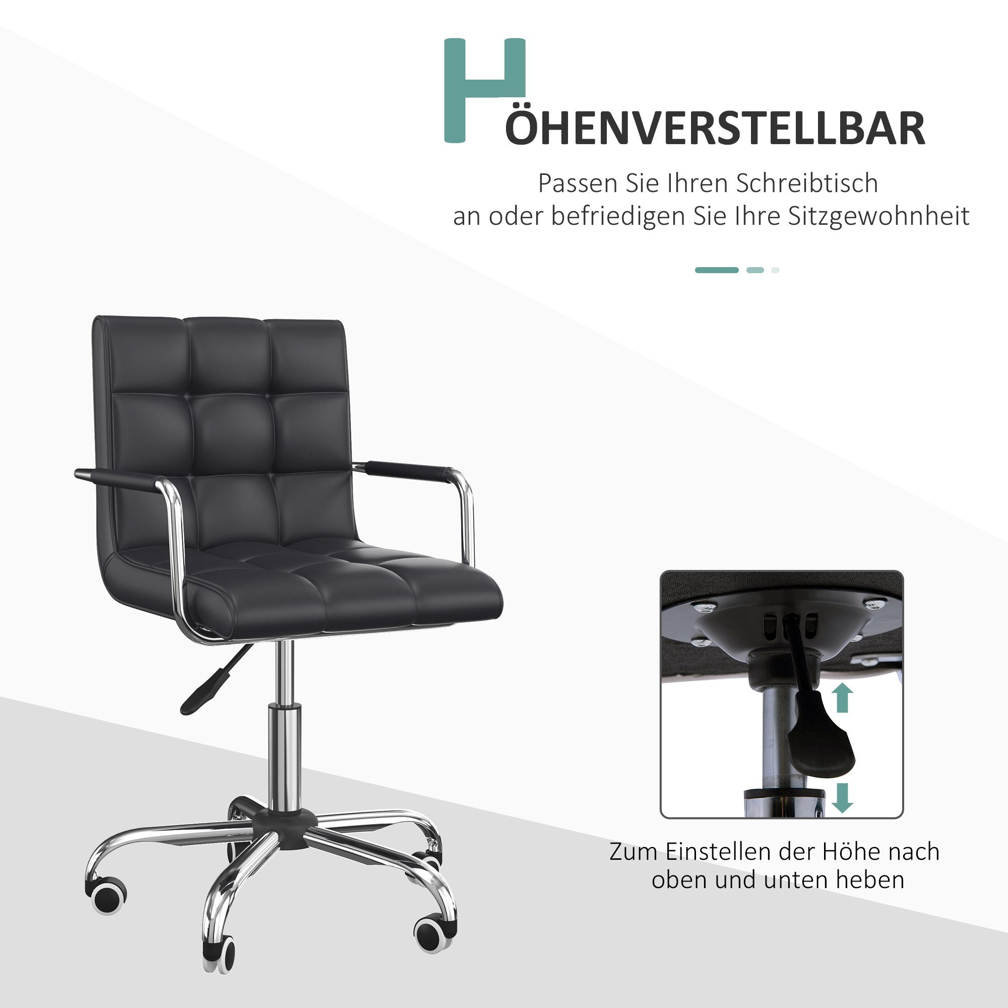 HOMCOM Sofa Bürostuhl mit Rollen