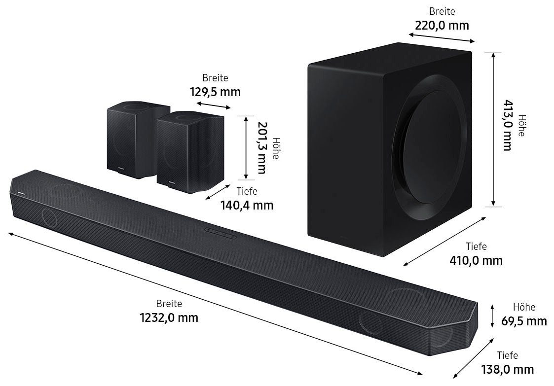 4.0.2 Wert HW-Q995GC (656 Rücklautsprecher) W, Mon.Garantie im 39,99€; Soundbar Gratis Samsung dazu:48 von