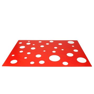 Platzset, 6er Set Tischset rot mit weißen Punkten 45 x 32 cm, MamboCat