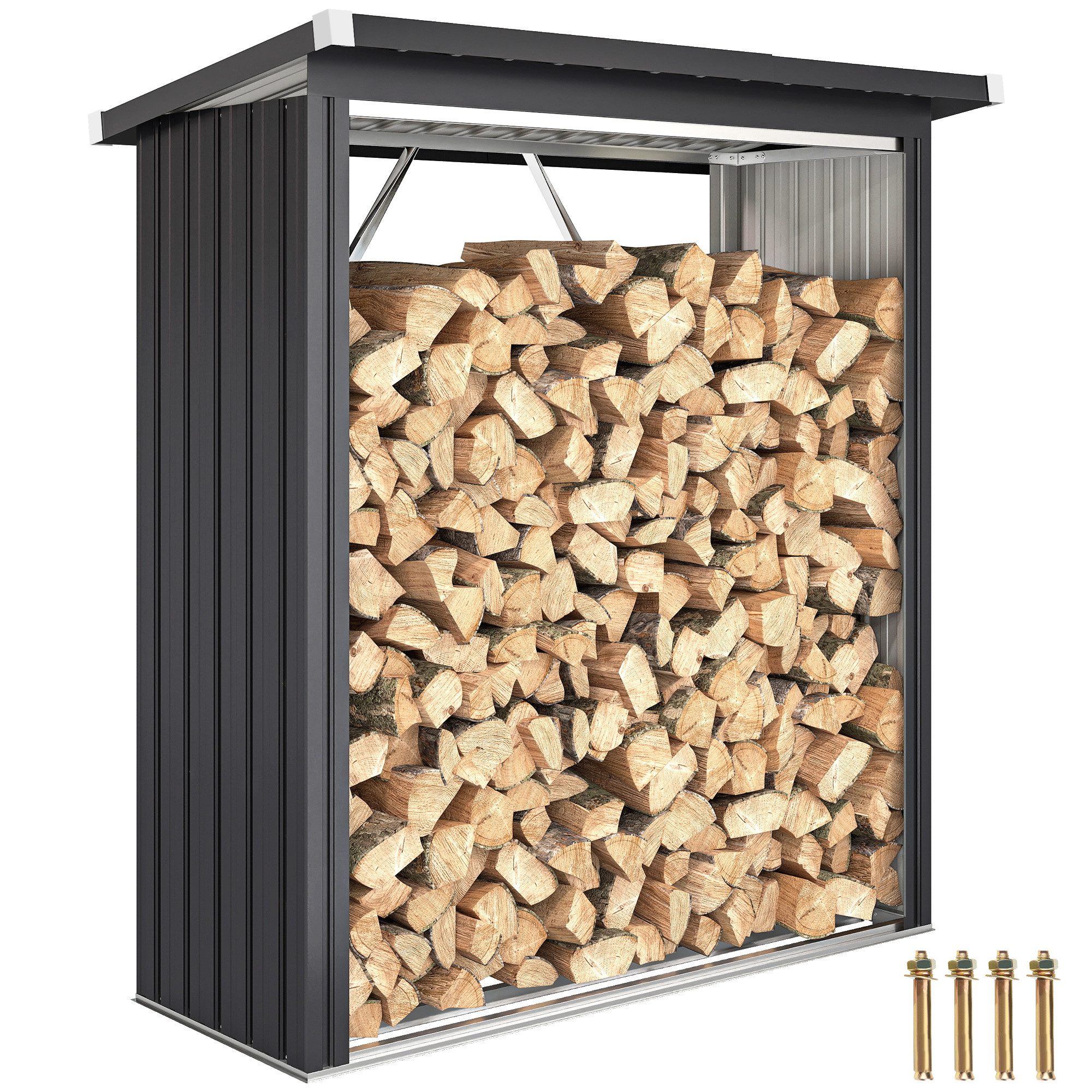 Outsunny Kaminholzregal-Erweiterung Feuerholz-Unterstand, BxTxH:150x66.5x15 günstig online kaufen