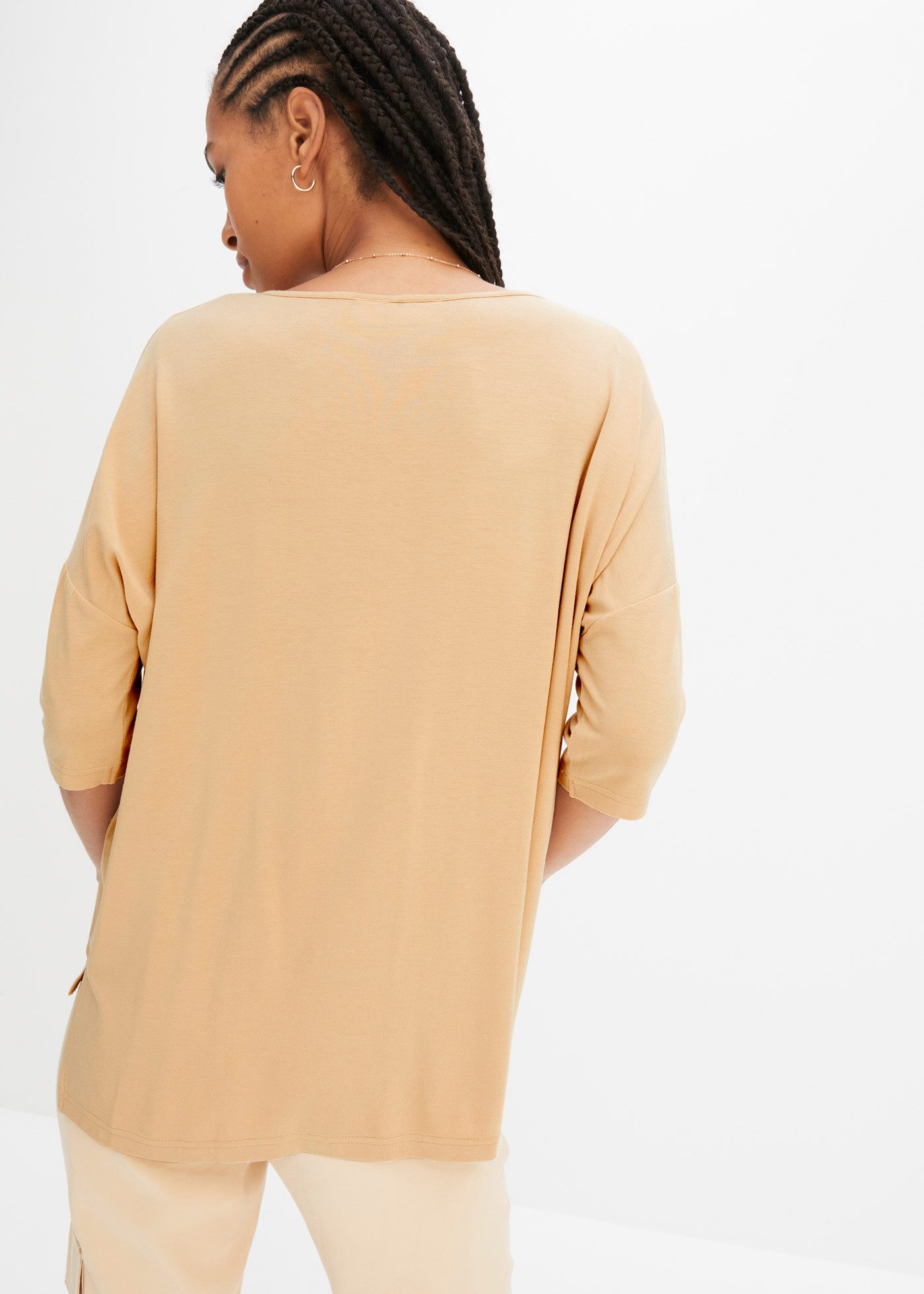 bonprix T-Shirt Oversize-Passform, Halbarm, U-Boot Ausschnitt günstig online kaufen