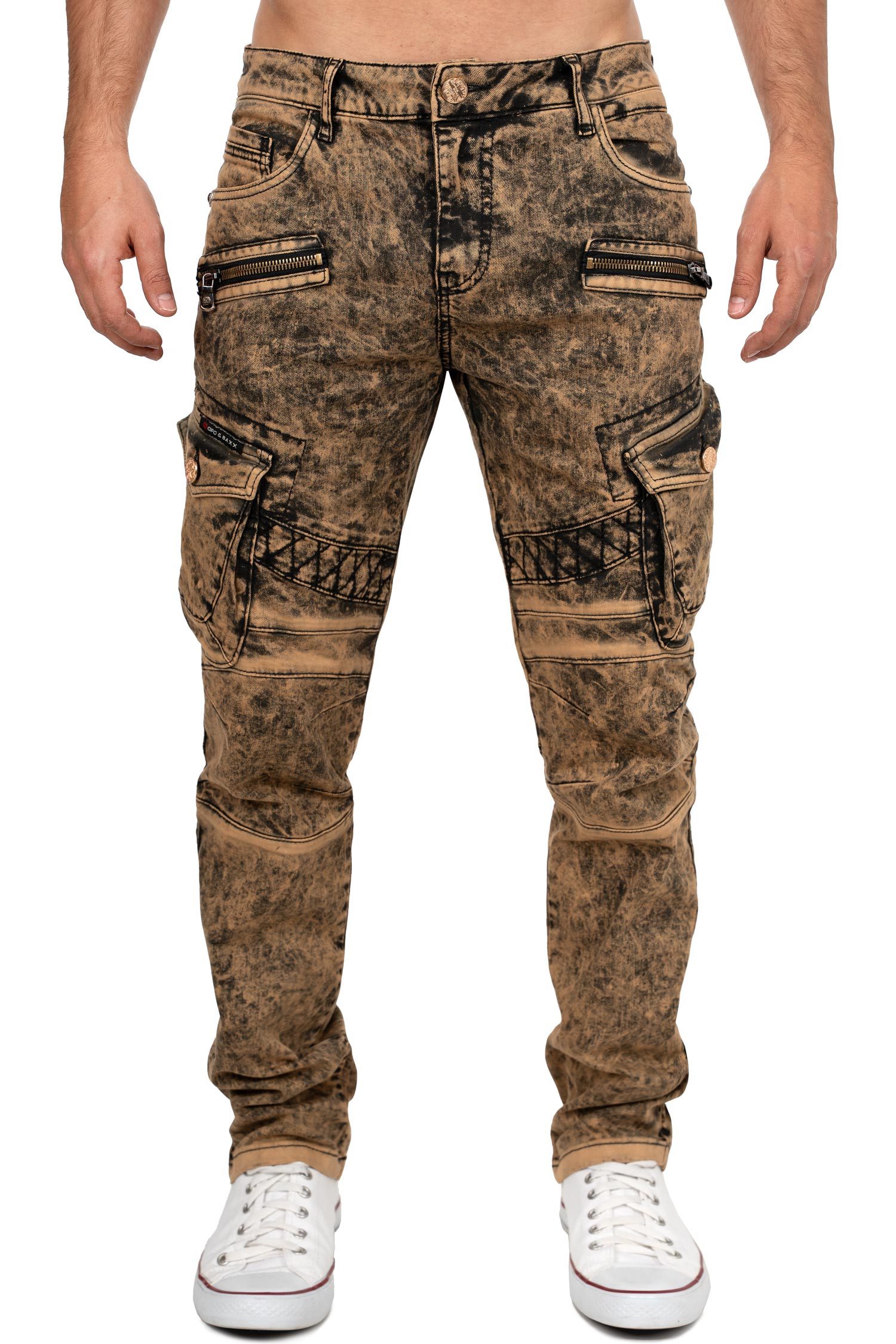 Cipo & Baxx Bikerjeans Herren Hose Stonewashed BA-CD780 Used-Waschung im Ma günstig online kaufen