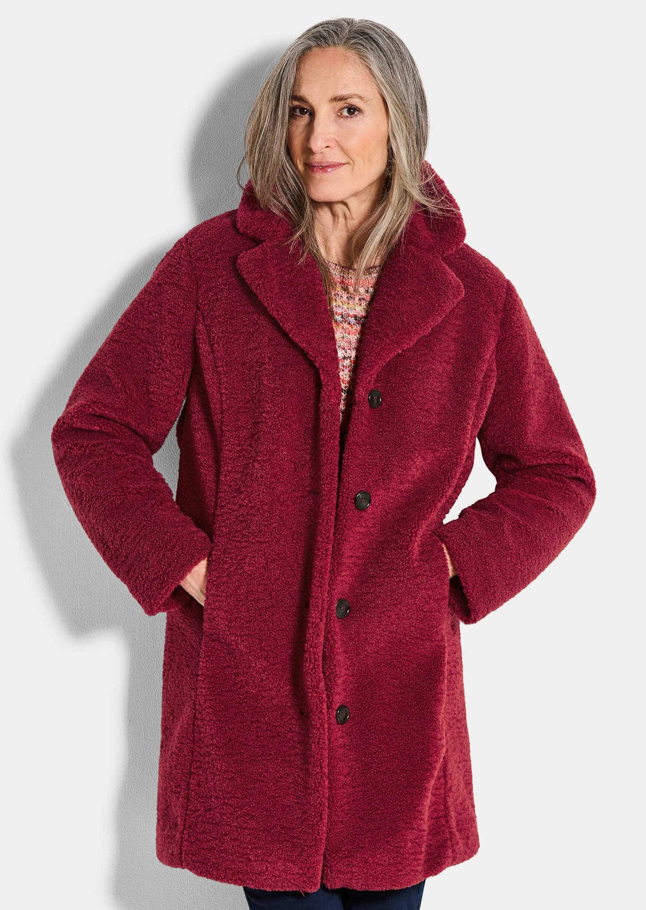 GOLDNER Winterjacke Kuscheliger Teddymantel, Reverskragen Webpelzjacke, kon günstig online kaufen