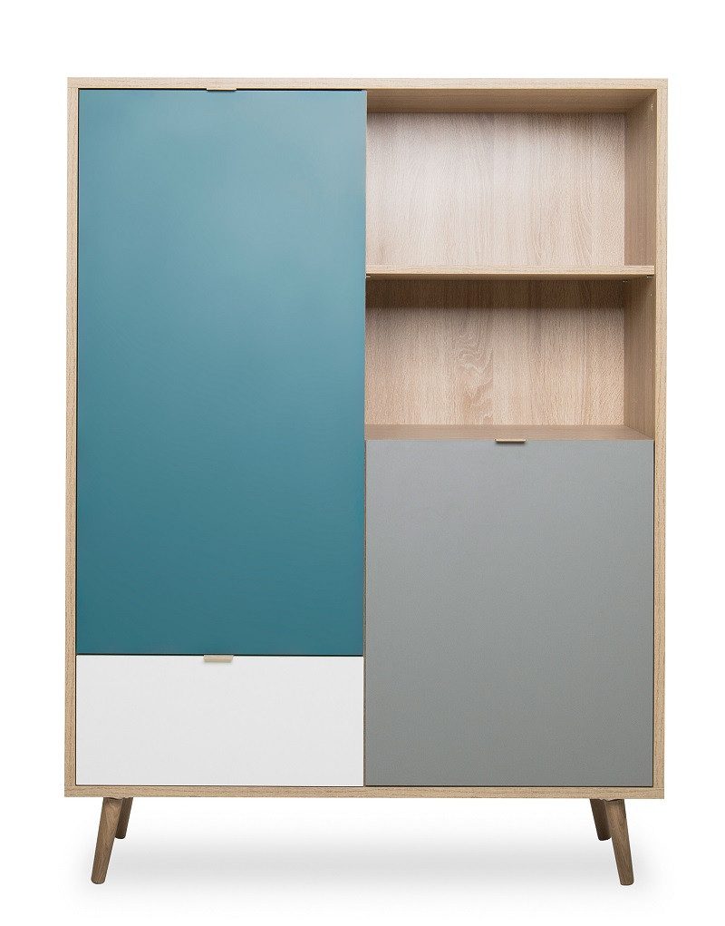 Finori Vitrine Highboard Kommode Cuba, Skandinavisch