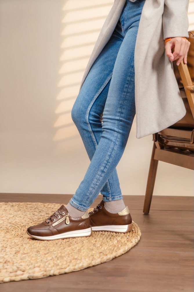 Remonte Keilsneaker Schnürschuh, Halbschuh, Freizeitschuh mit seitlichem Reißverschluss