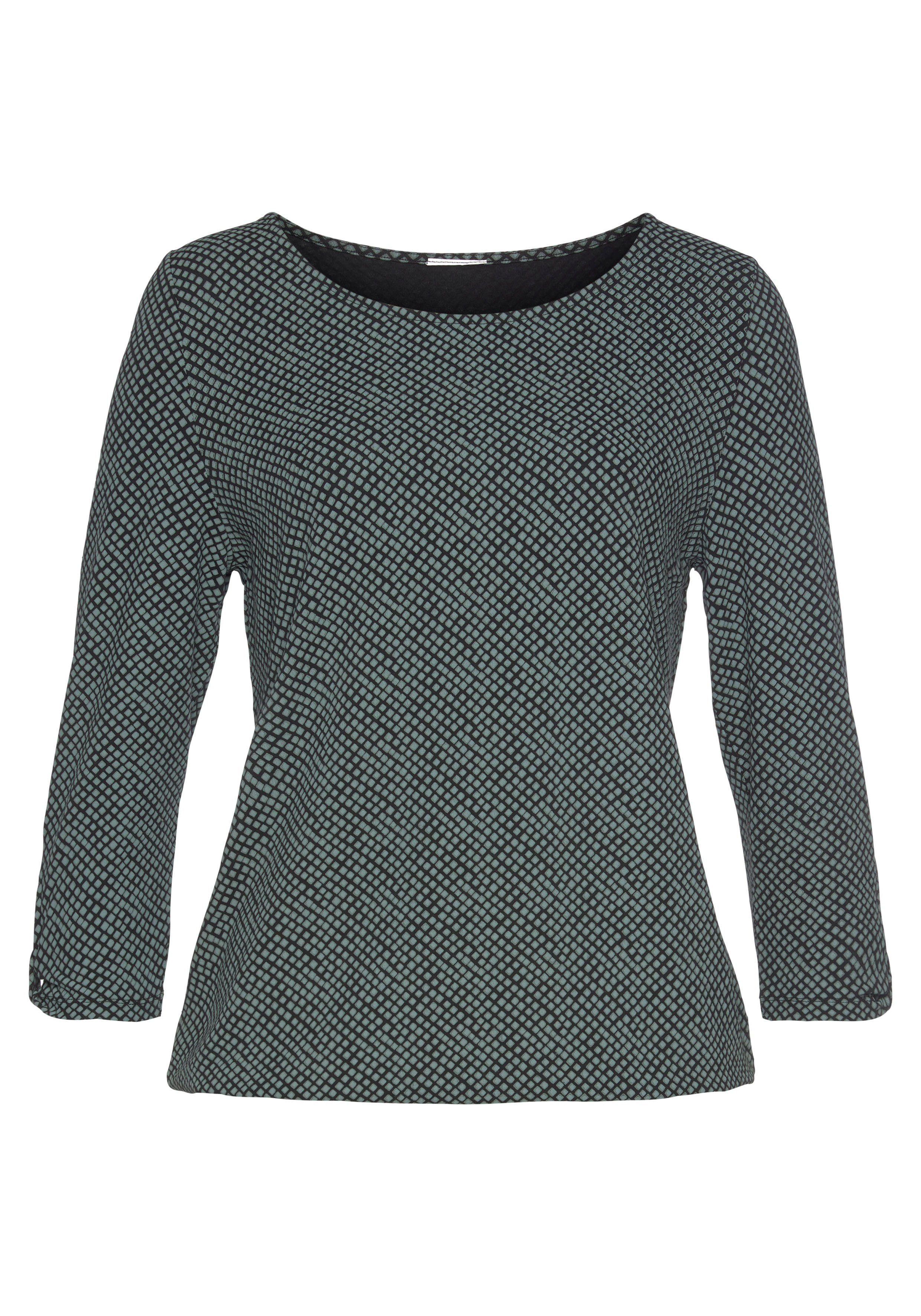 LASCANA 3/4-Arm-Shirt mit kleinem Cut-Out am Ärmelsaum aus weichem Viskose- günstig online kaufen