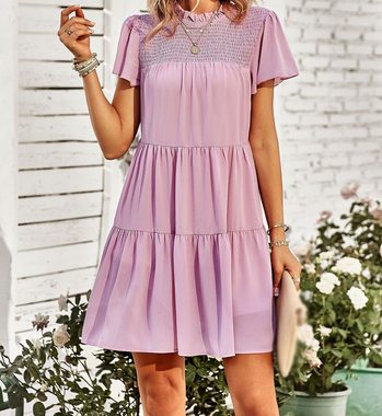 AFAZ New Trading UG Sommerkleid Temperament Taille schlankmachendes Kleid im Girly-Stil, Damenkleid Lockere lange Röcke für Damen, weiche Kleider, bezaubernde Kleider