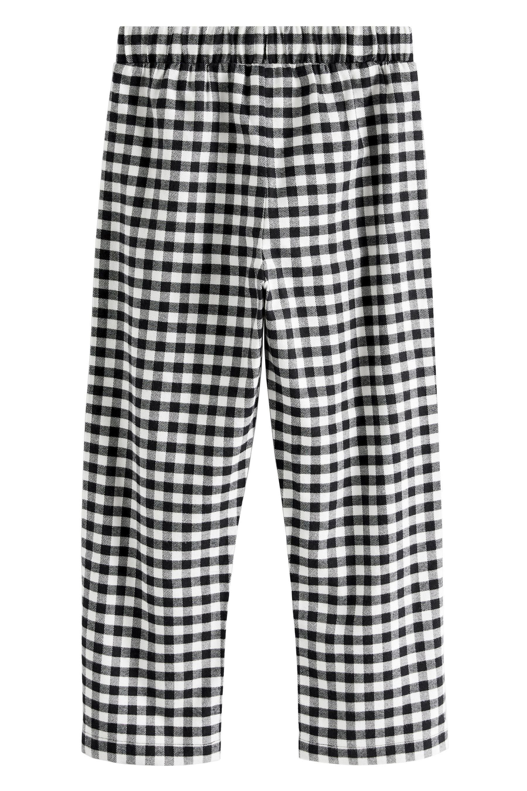 Next Schlafanzüge (4 Pyjama tlg) Jogginghose gewebter Black/White 2 Check mit