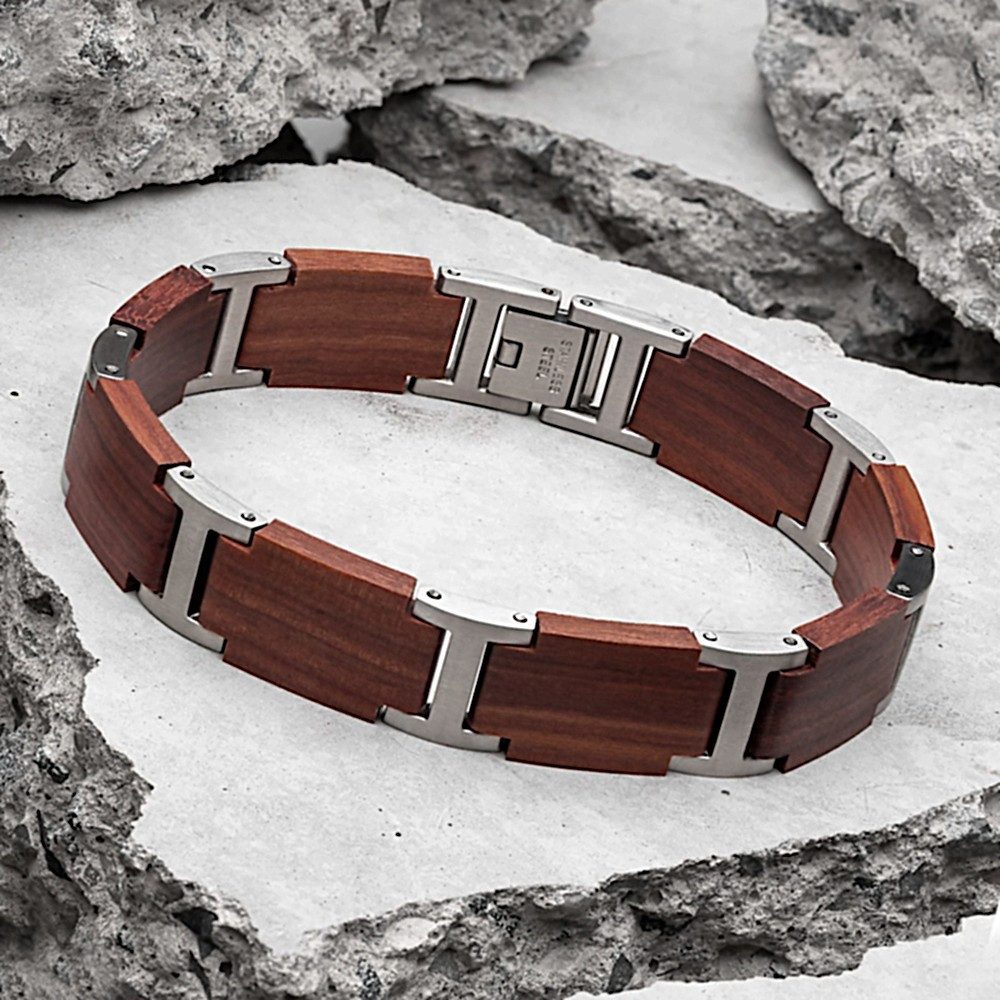 Holzwerk Gliederarmband Designer Holz Armband, Navaho Armkette, Holz Unikate inkl. Armbandkürzer, ideal als Geschenk