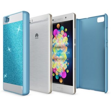 Nalia Smartphone-Hülle Huawei P8 Lite, Glitzer Hülle / Bling Case / Glitter Cover / Harte Schutzhülle