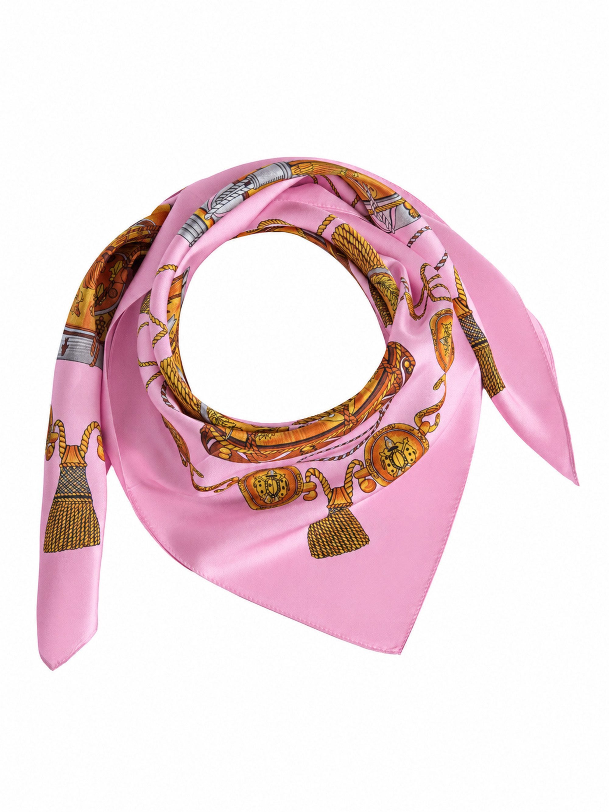 ROSWELL Seidentuch Halstuch Seidenschal Damen Pink Rosa Twill doppelseitig 90x90, Kollektion Aurelio Rose inkl. edler Geschenkbox und Satin-Säckchen