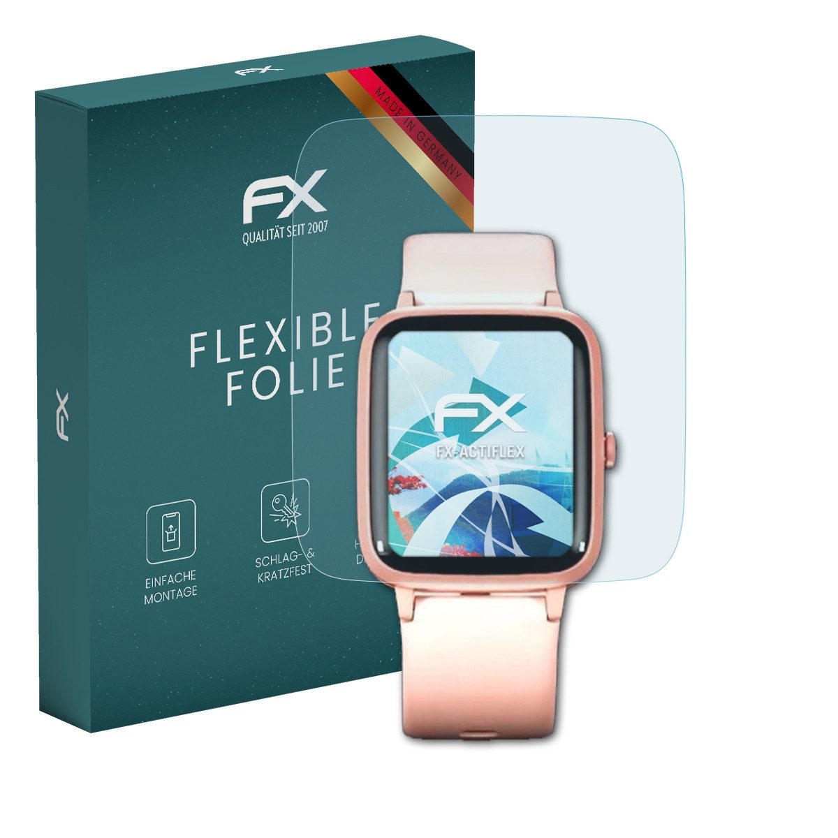 atFoliX Schutzfolie Displayschutzfolie für Hama Fit Watch 5910, (3 Folien), Ultraklar und flexibel
