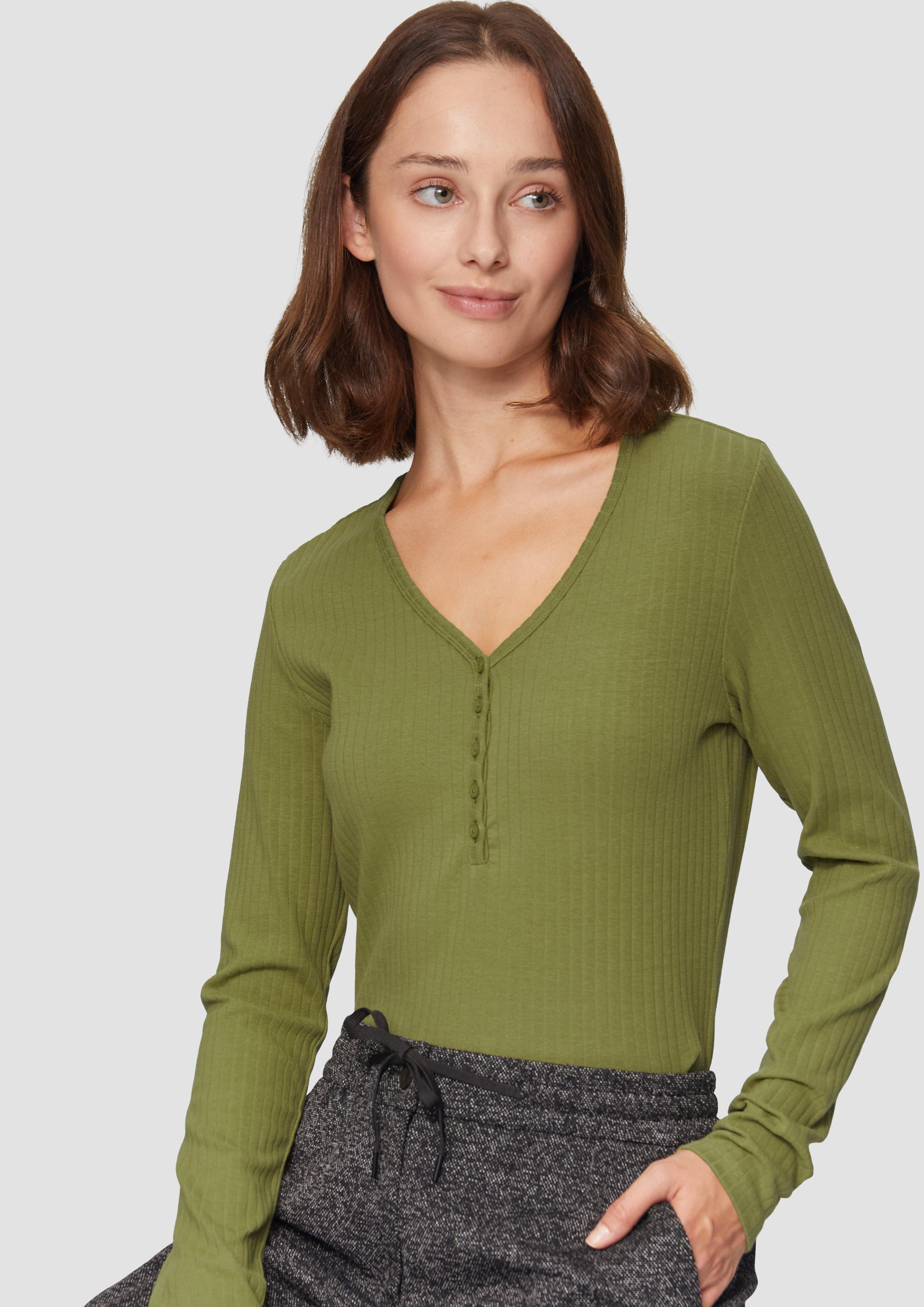 s.Oliver Langarmshirt Stretchiges Longsleeve mit Henleyausschnitt günstig online kaufen