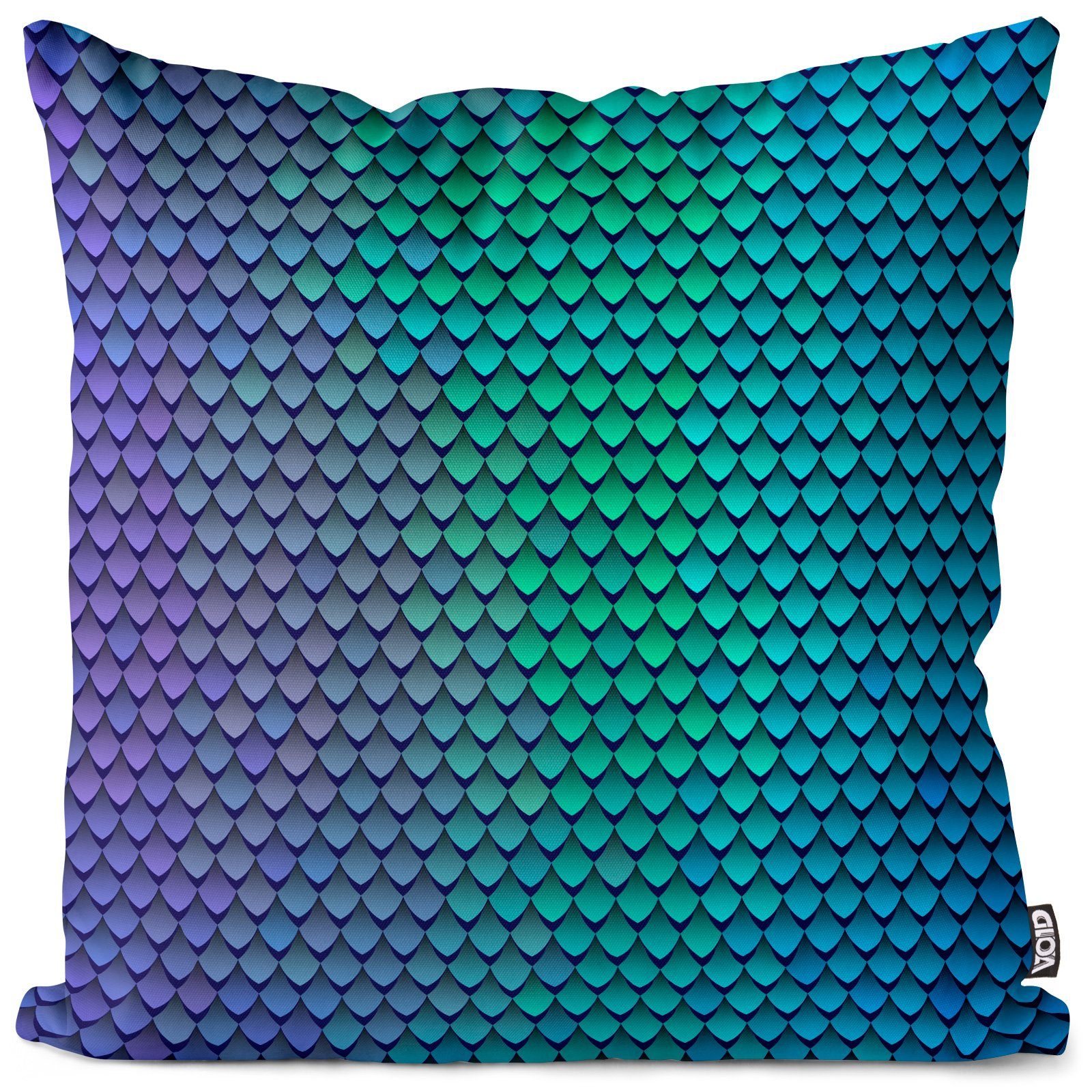 schimmernd Natur Schuppen verlauf blau Sofa-Kissen Meer Tiere VOID Design Stück), Fische Kissenbezug, Grafik Safari Haut Schlangen (1 Reptilien