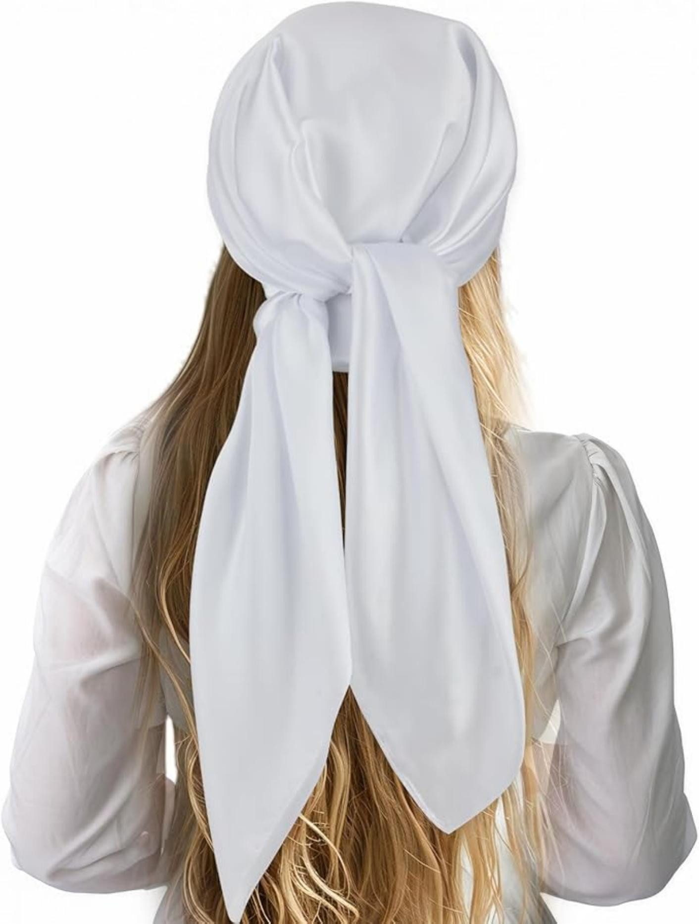 Oemmn Seidentuch quadratisch einfarbig 90x90cm Nickituch, Bandana-Schal