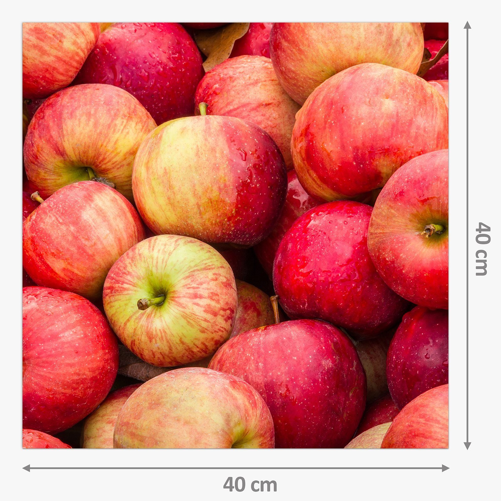 Spritzschutz Glas Primedeco Äpfel Obstmarkt beim Küchenrückwand